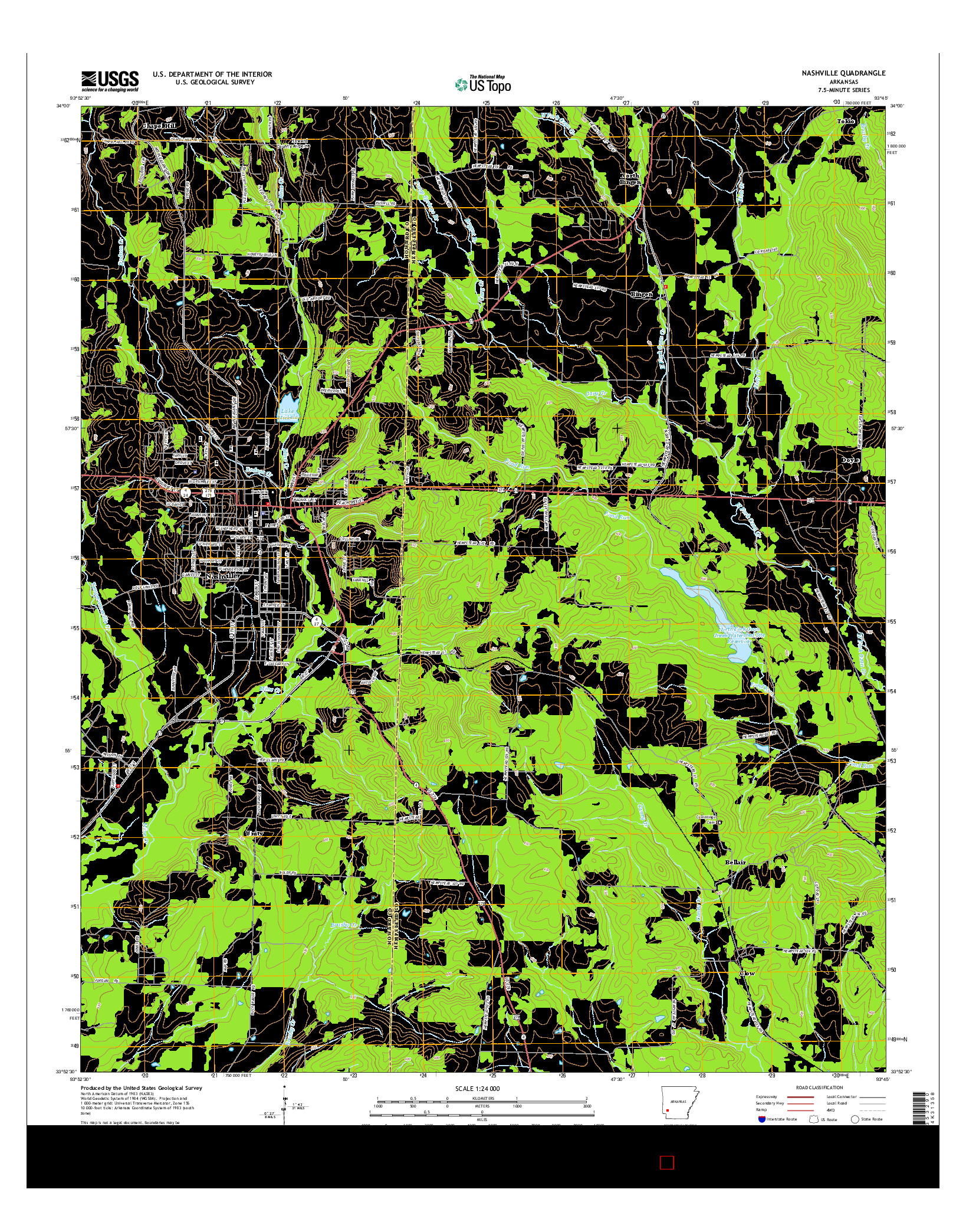 USGS US TOPO 7.5-MINUTE MAP FOR NASHVILLE, AR 2014