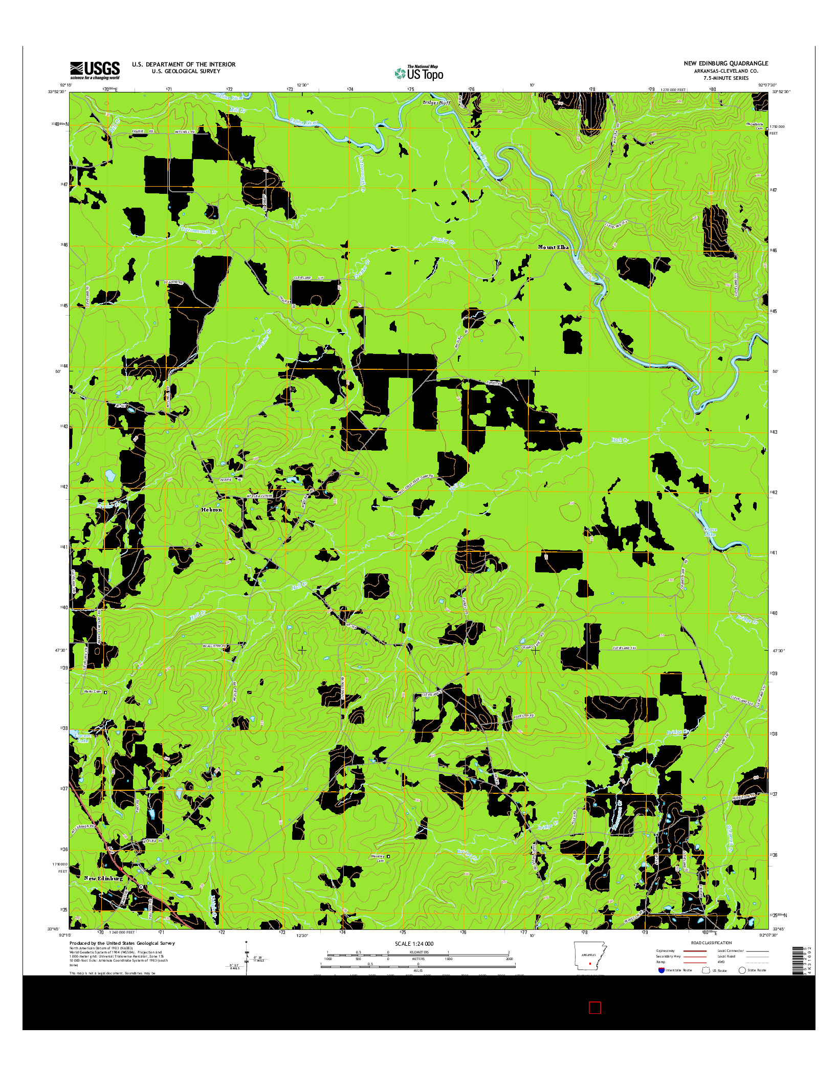 USGS US TOPO 7.5-MINUTE MAP FOR NEW EDINBURG, AR 2014