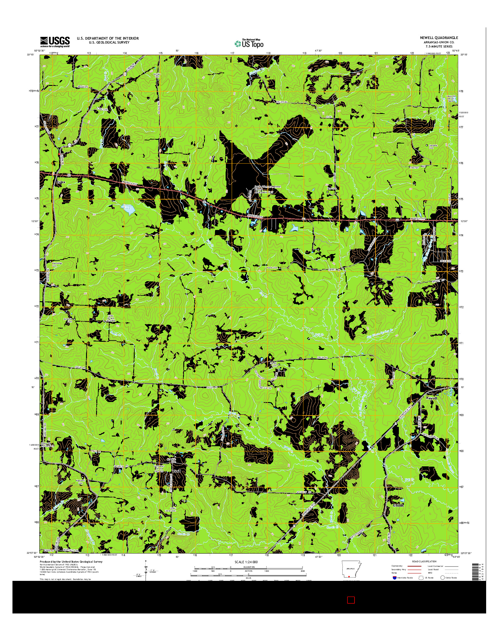 USGS US TOPO 7.5-MINUTE MAP FOR NEWELL, AR 2014