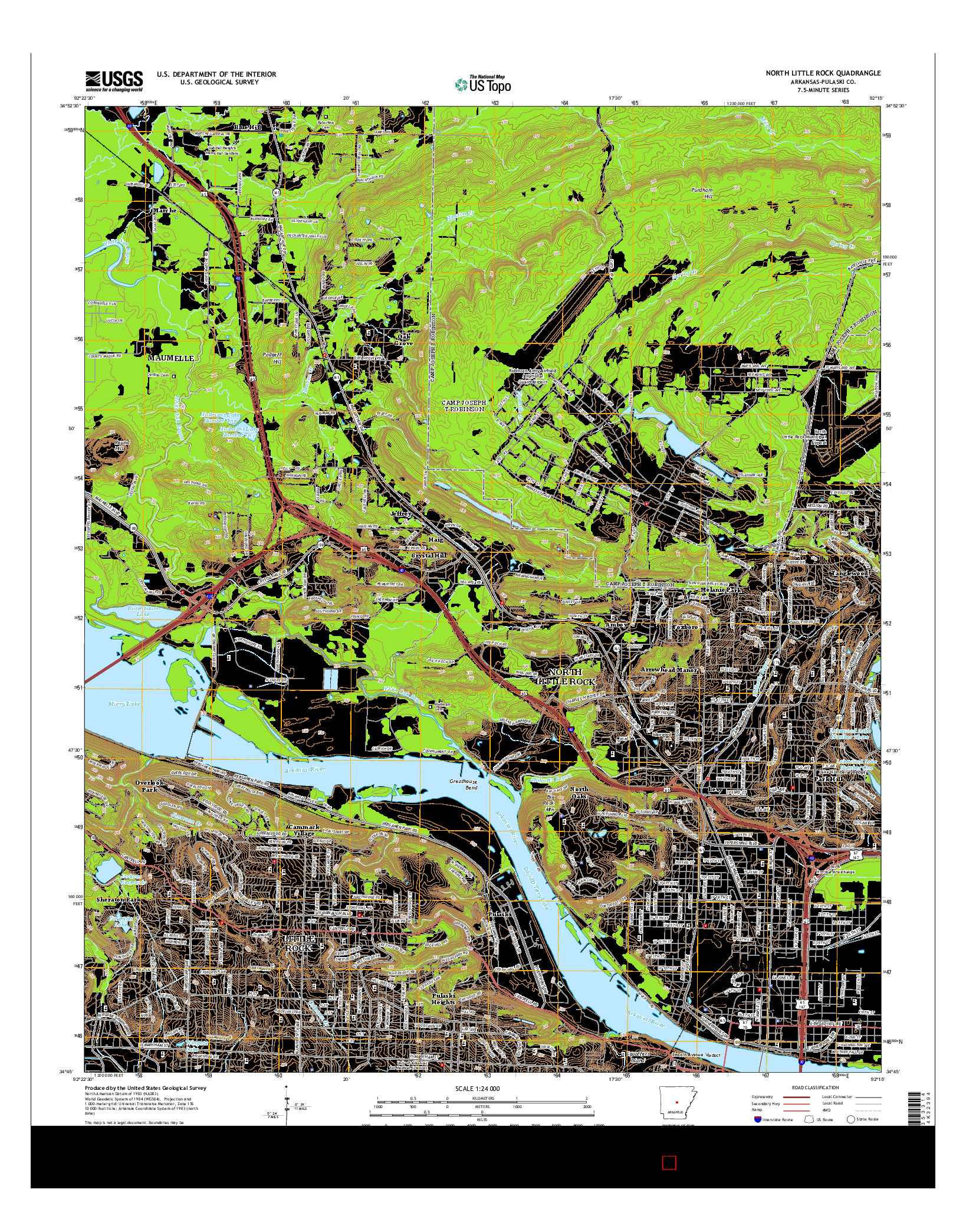 USGS US TOPO 7.5-MINUTE MAP FOR NORTH LITTLE ROCK, AR 2014