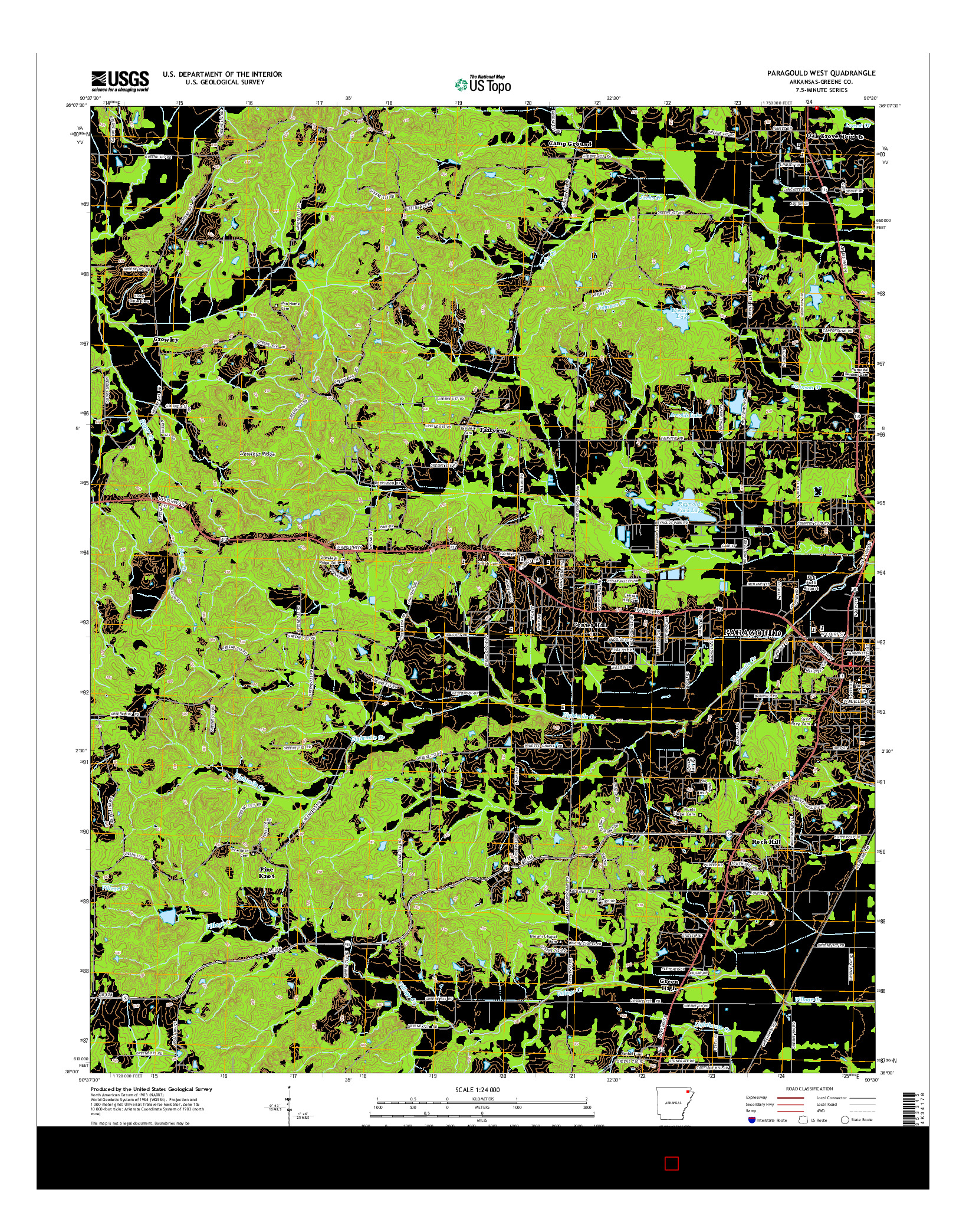 USGS US TOPO 7.5-MINUTE MAP FOR PARAGOULD WEST, AR 2014