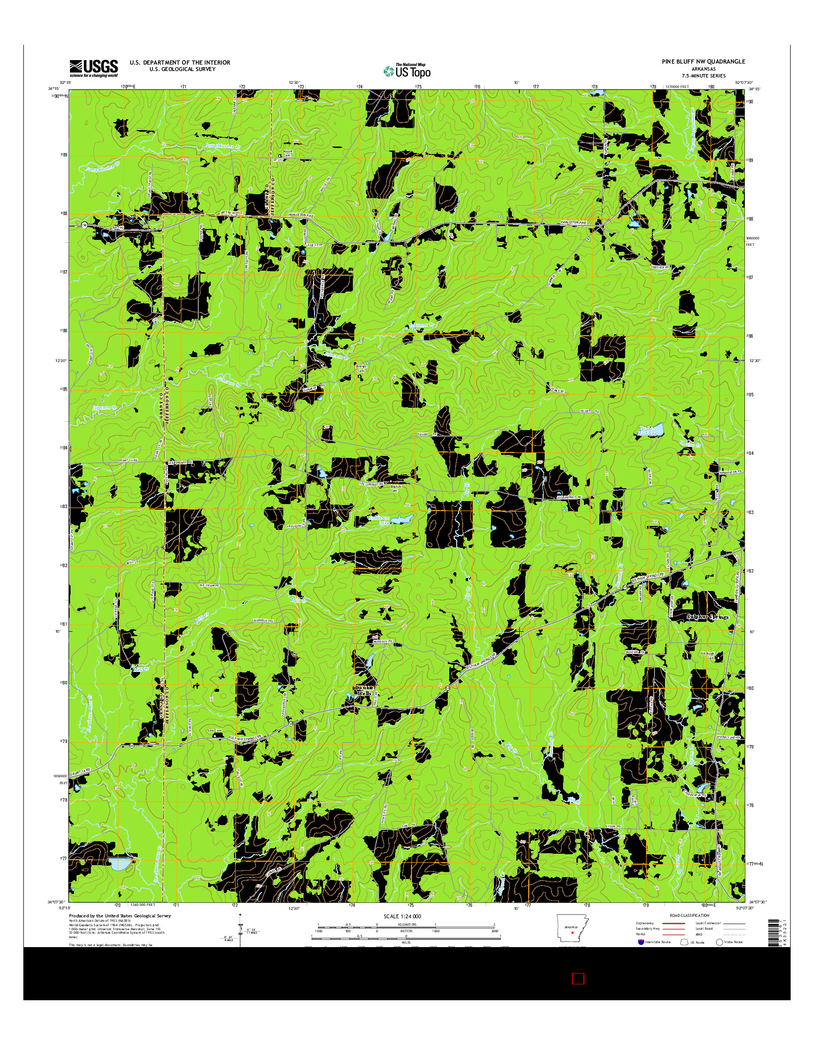 USGS US TOPO 7.5-MINUTE MAP FOR PINE BLUFF NW, AR 2014