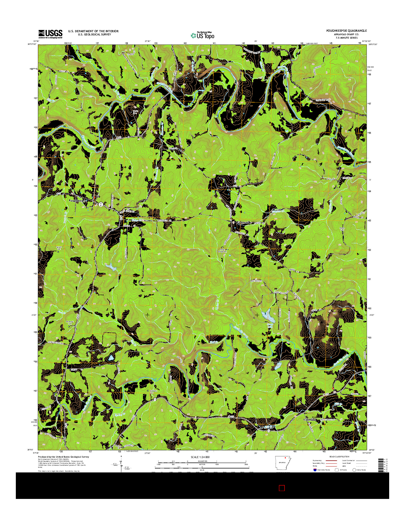 USGS US TOPO 7.5-MINUTE MAP FOR POUGHKEEPSIE, AR 2014