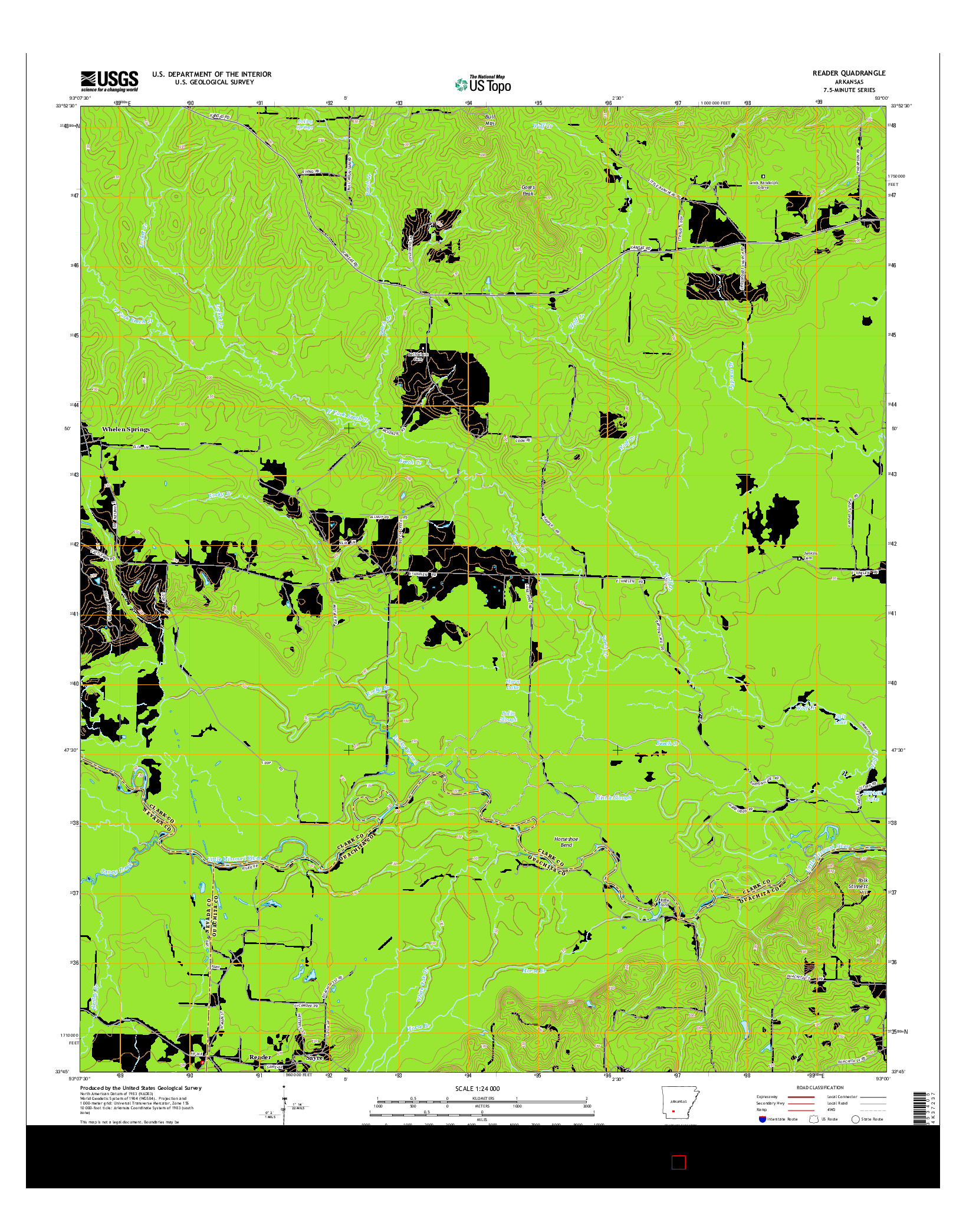 USGS US TOPO 7.5-MINUTE MAP FOR READER, AR 2014