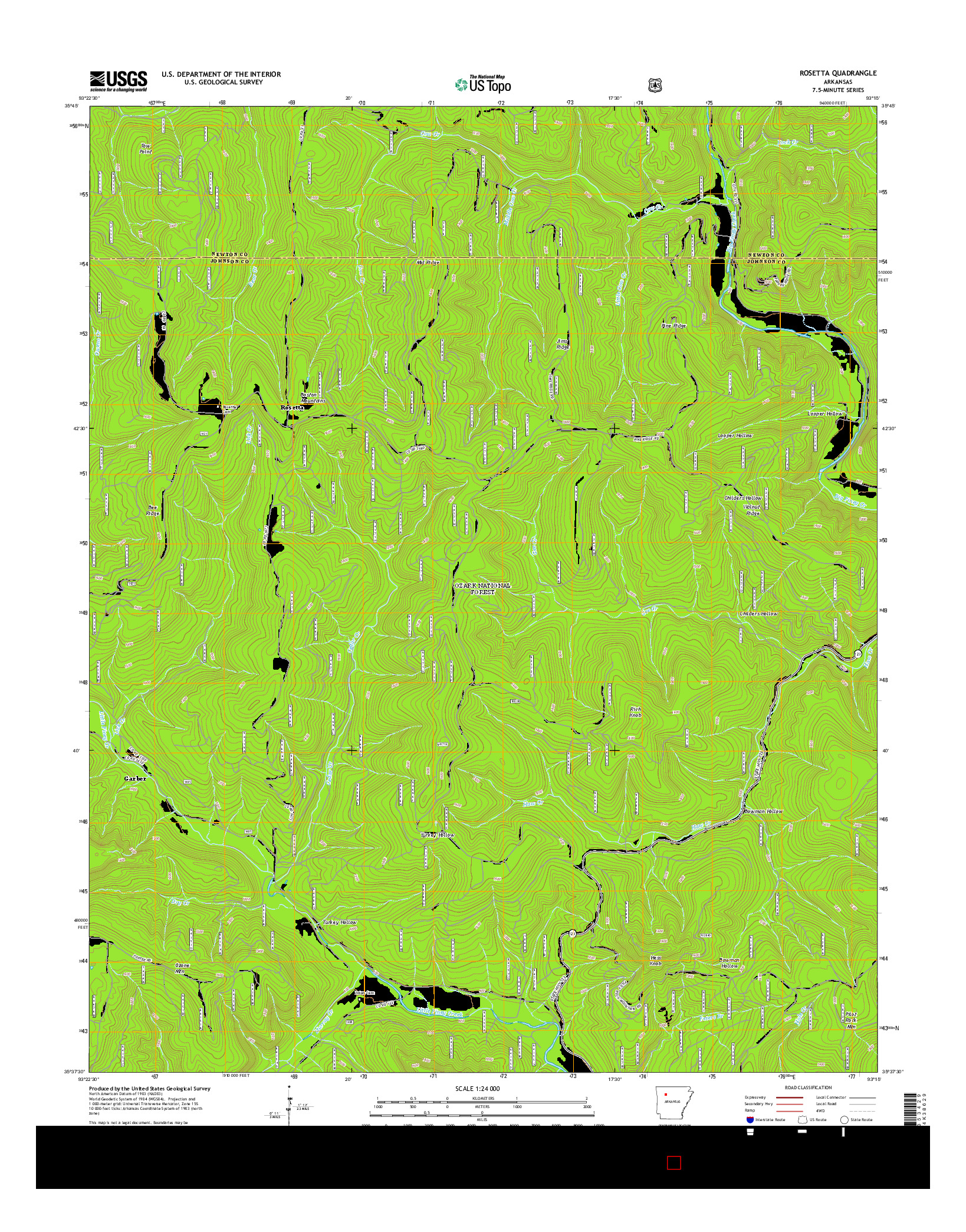 USGS US TOPO 7.5-MINUTE MAP FOR ROSETTA, AR 2014