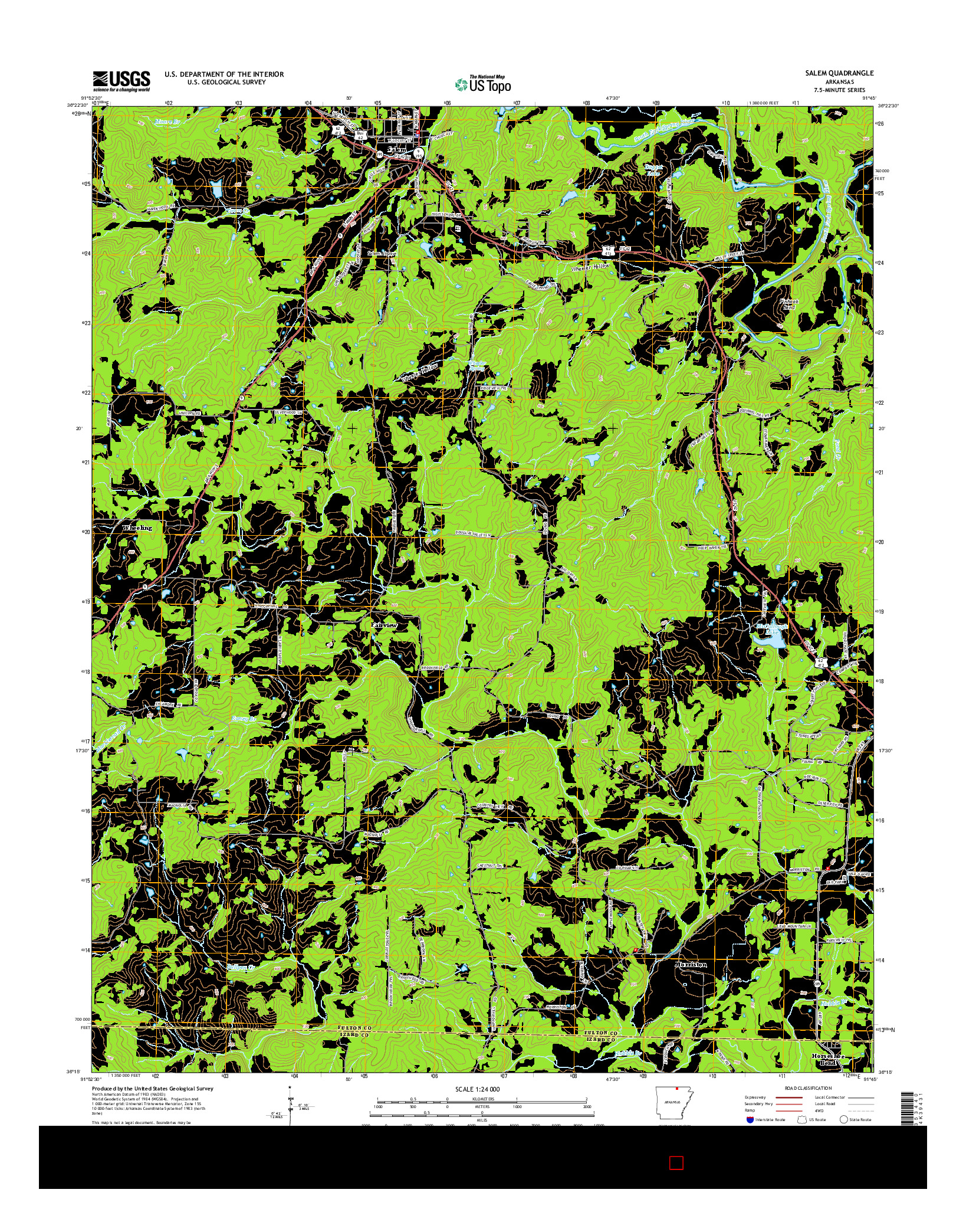 USGS US TOPO 7.5-MINUTE MAP FOR SALEM, AR 2014