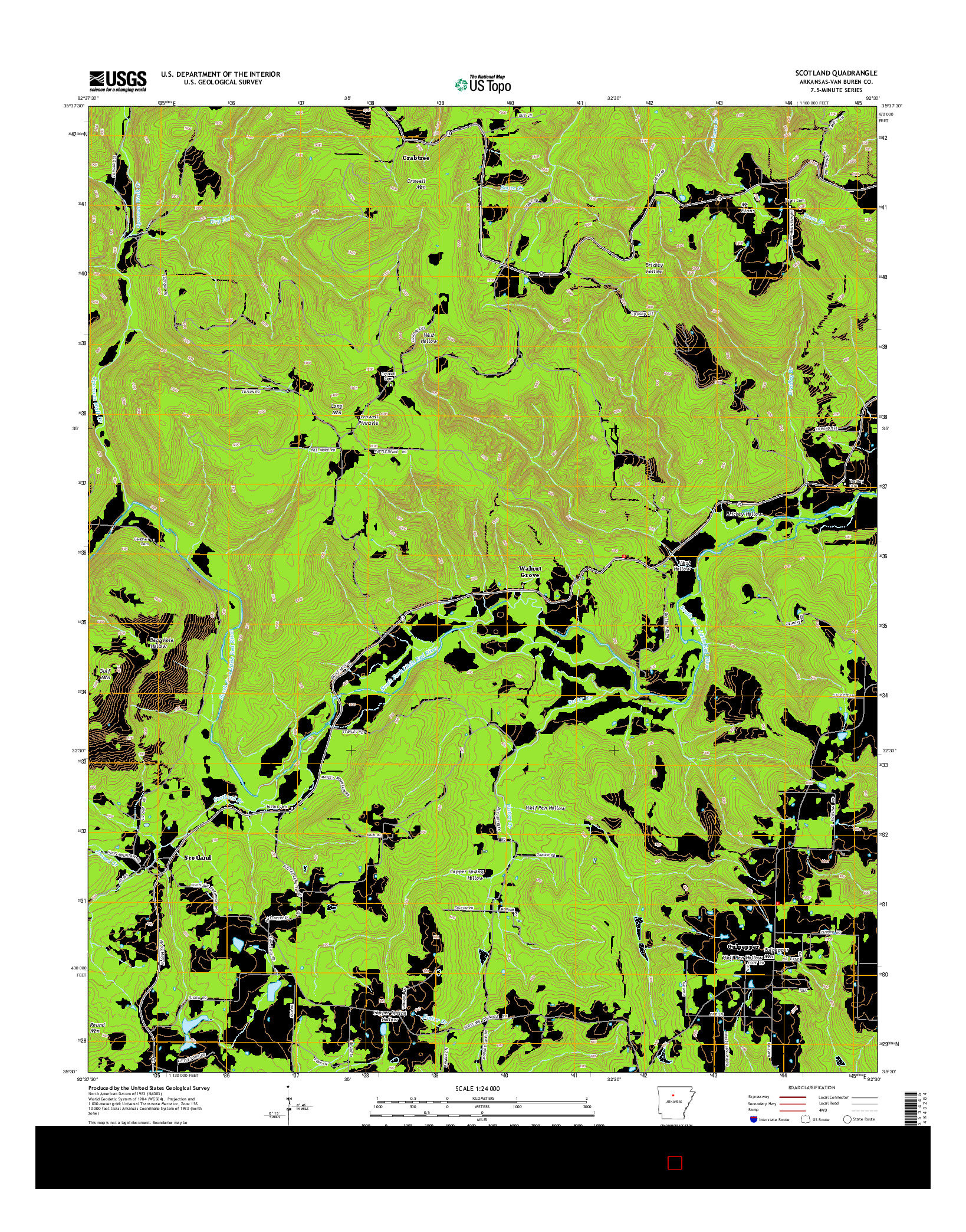 USGS US TOPO 7.5-MINUTE MAP FOR SCOTLAND, AR 2014