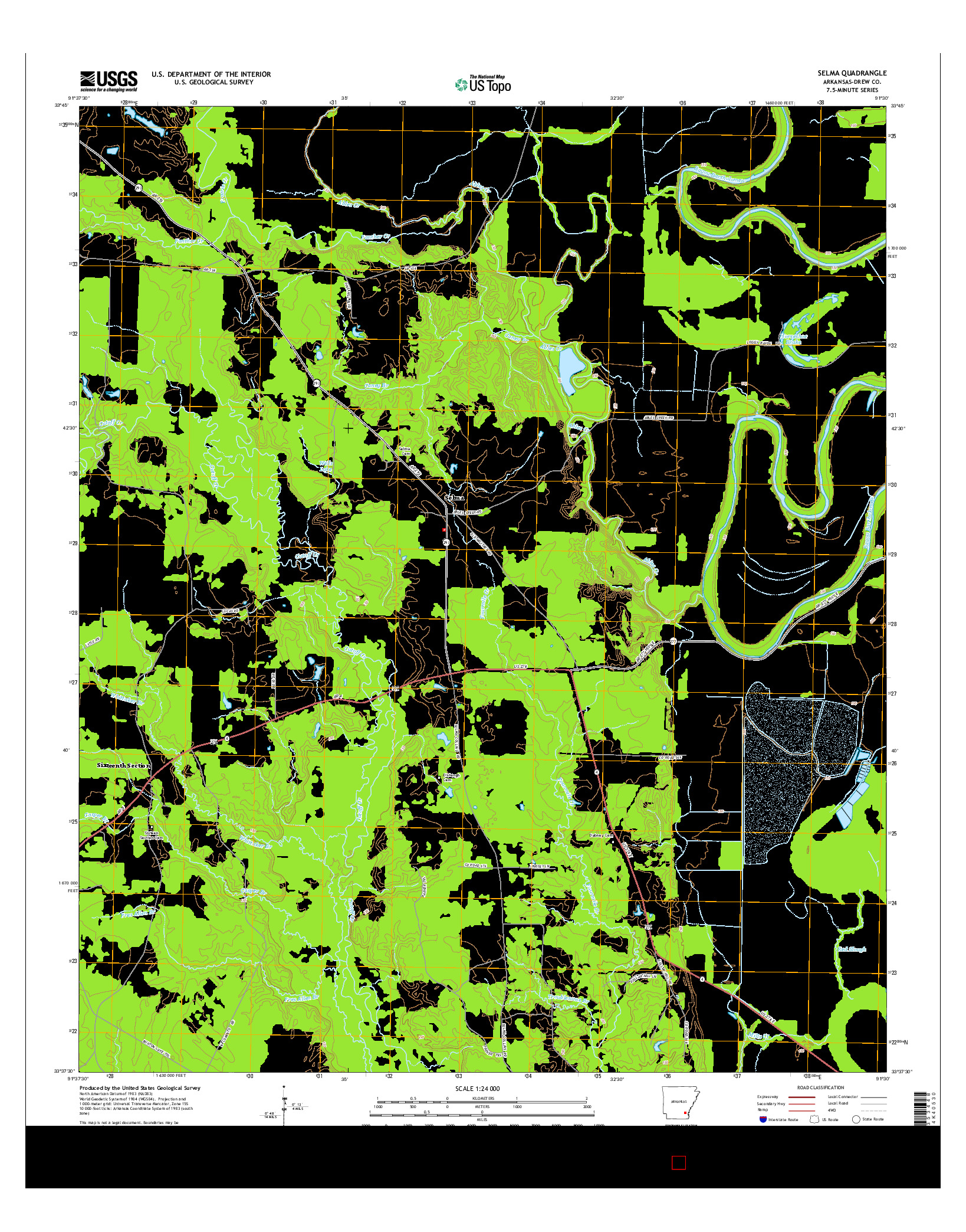 USGS US TOPO 7.5-MINUTE MAP FOR SELMA, AR 2014