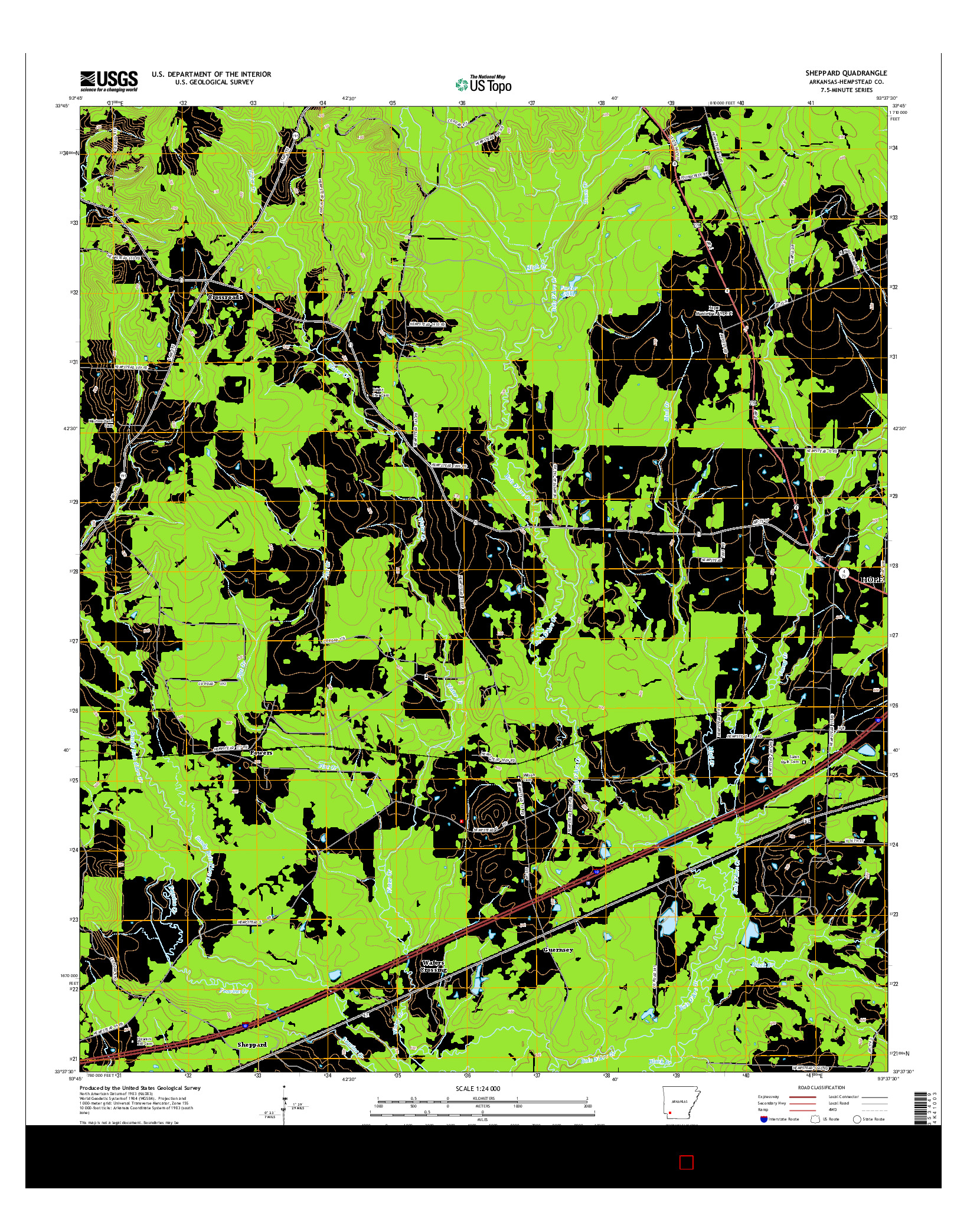 USGS US TOPO 7.5-MINUTE MAP FOR SHEPPARD, AR 2014