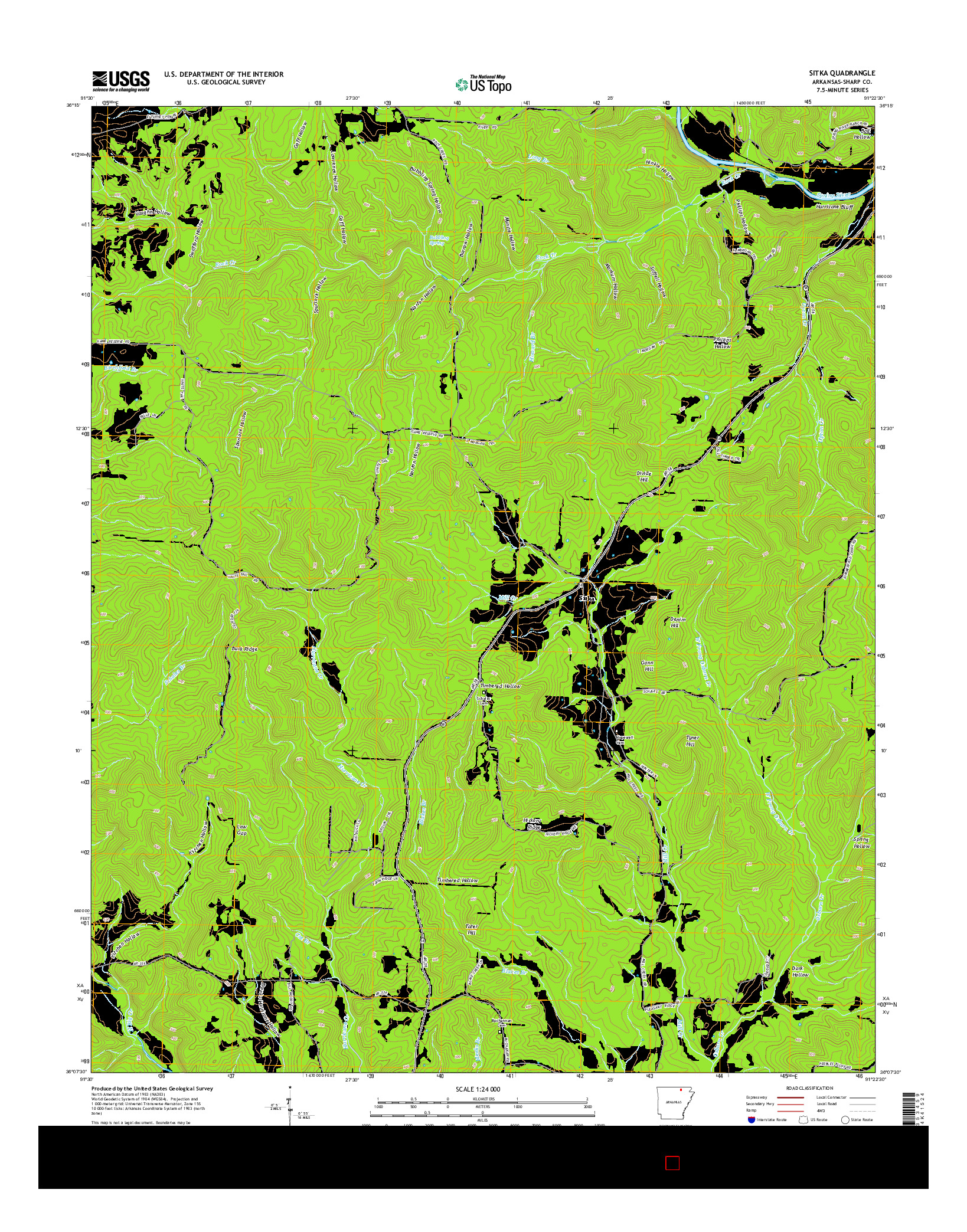 USGS US TOPO 7.5-MINUTE MAP FOR SITKA, AR 2014