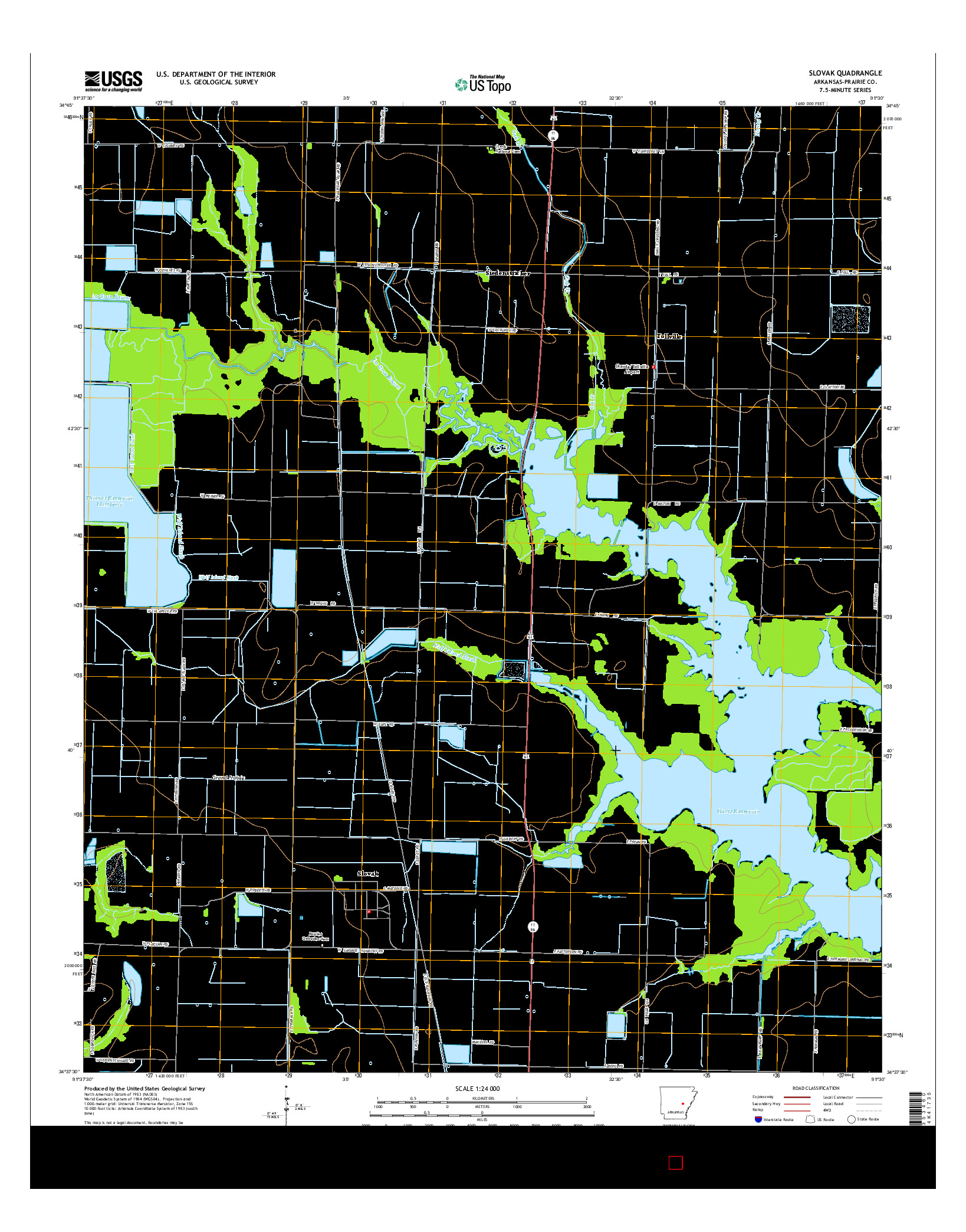 USGS US TOPO 7.5-MINUTE MAP FOR SLOVAK, AR 2014