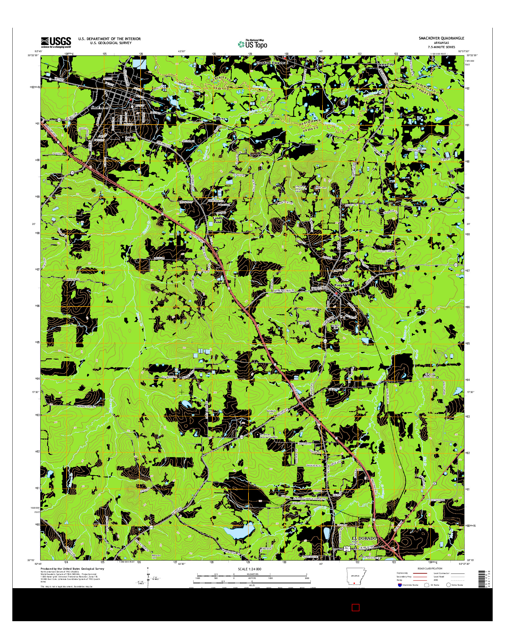 USGS US TOPO 7.5-MINUTE MAP FOR SMACKOVER, AR 2014