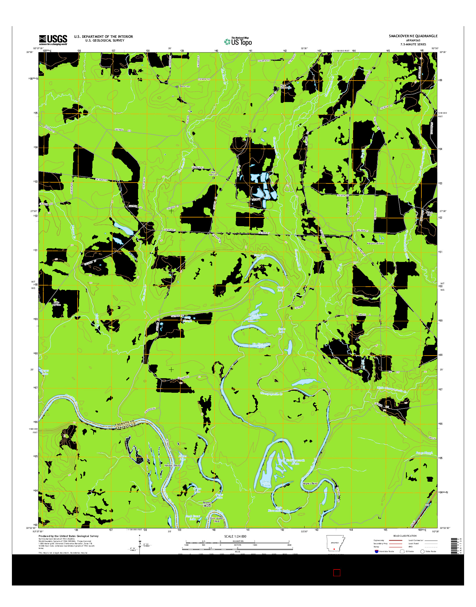 USGS US TOPO 7.5-MINUTE MAP FOR SMACKOVER NE, AR 2014