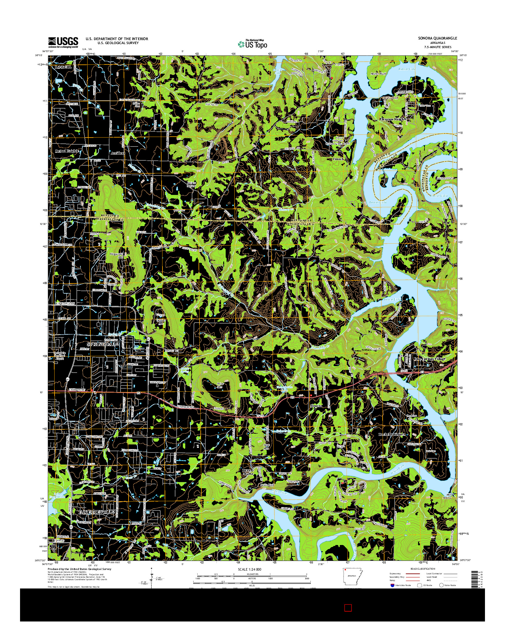 USGS US TOPO 7.5-MINUTE MAP FOR SONORA, AR 2014