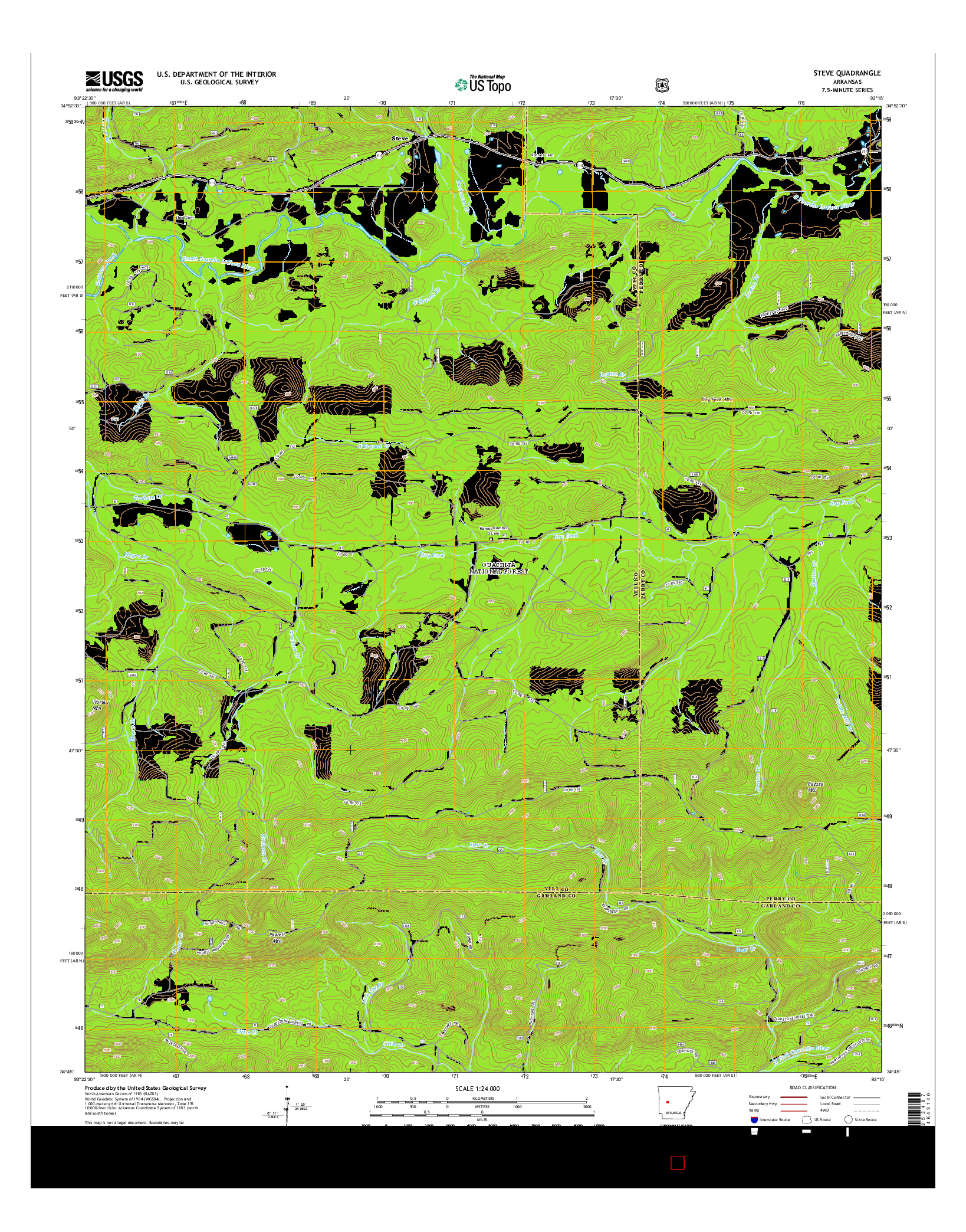 USGS US TOPO 7.5-MINUTE MAP FOR STEVE, AR 2014