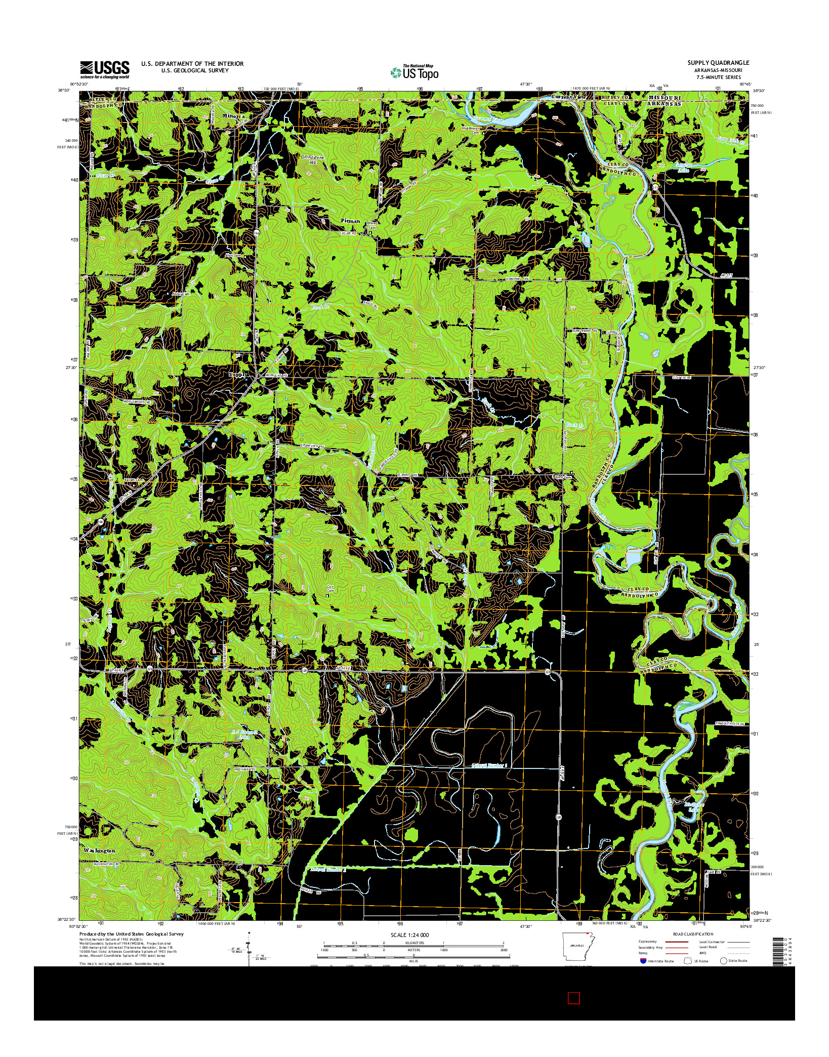 USGS US TOPO 7.5-MINUTE MAP FOR SUPPLY, AR-MO 2014