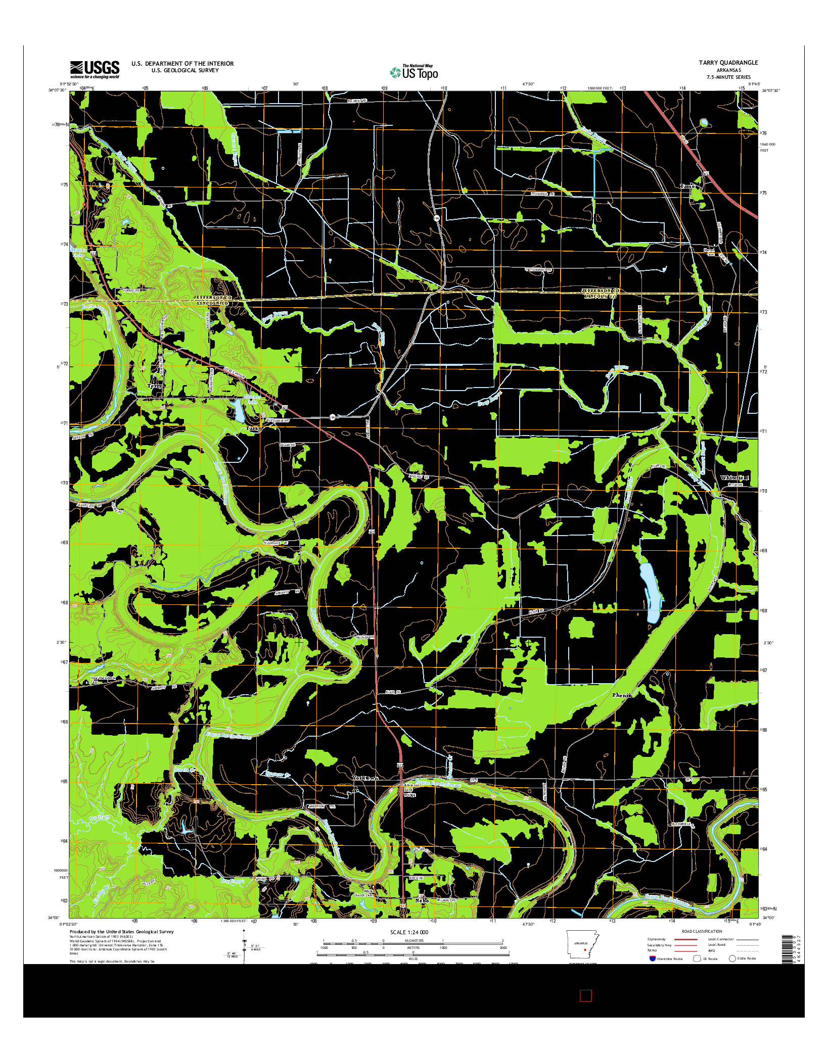 USGS US TOPO 7.5-MINUTE MAP FOR TARRY, AR 2014