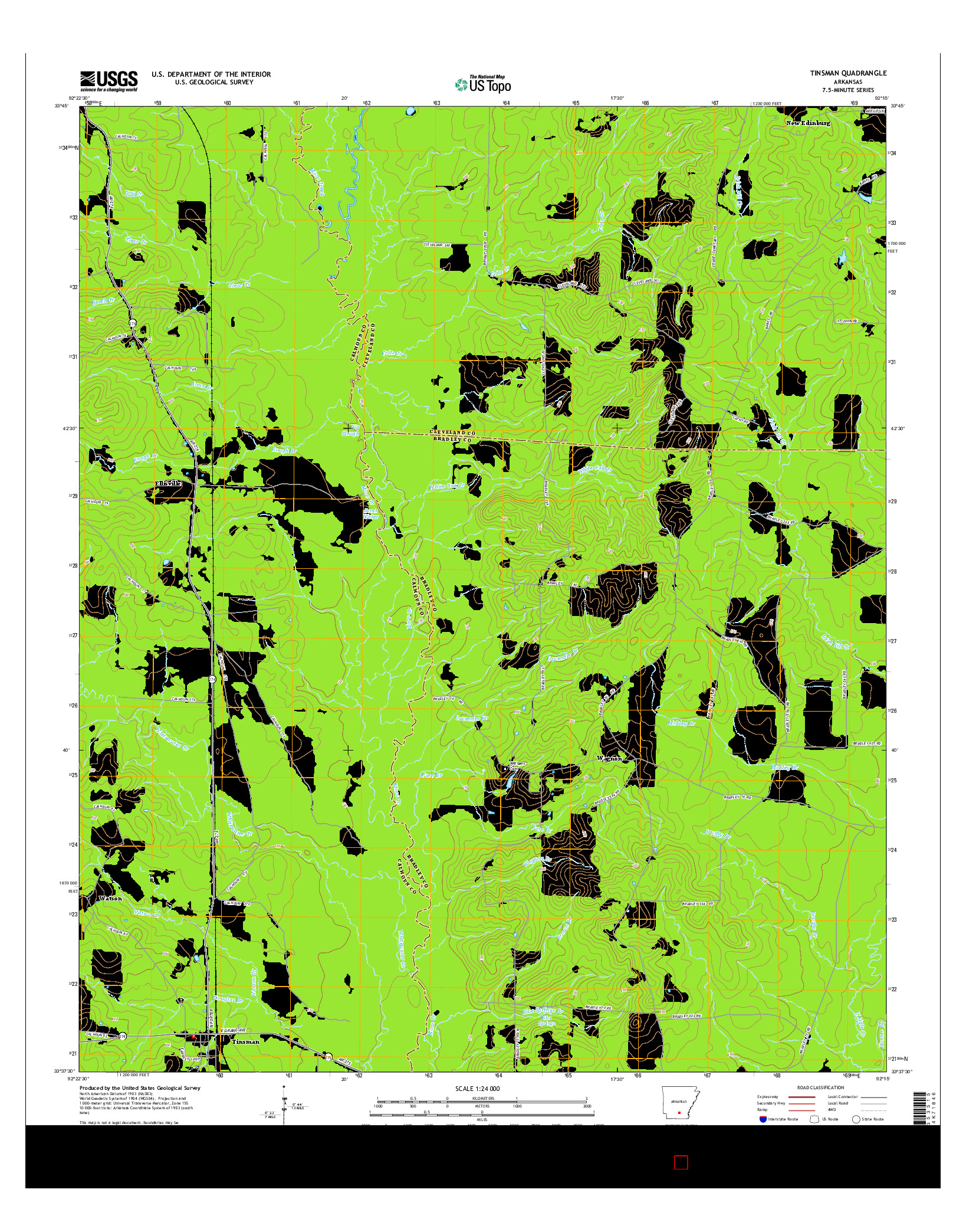 USGS US TOPO 7.5-MINUTE MAP FOR TINSMAN, AR 2014