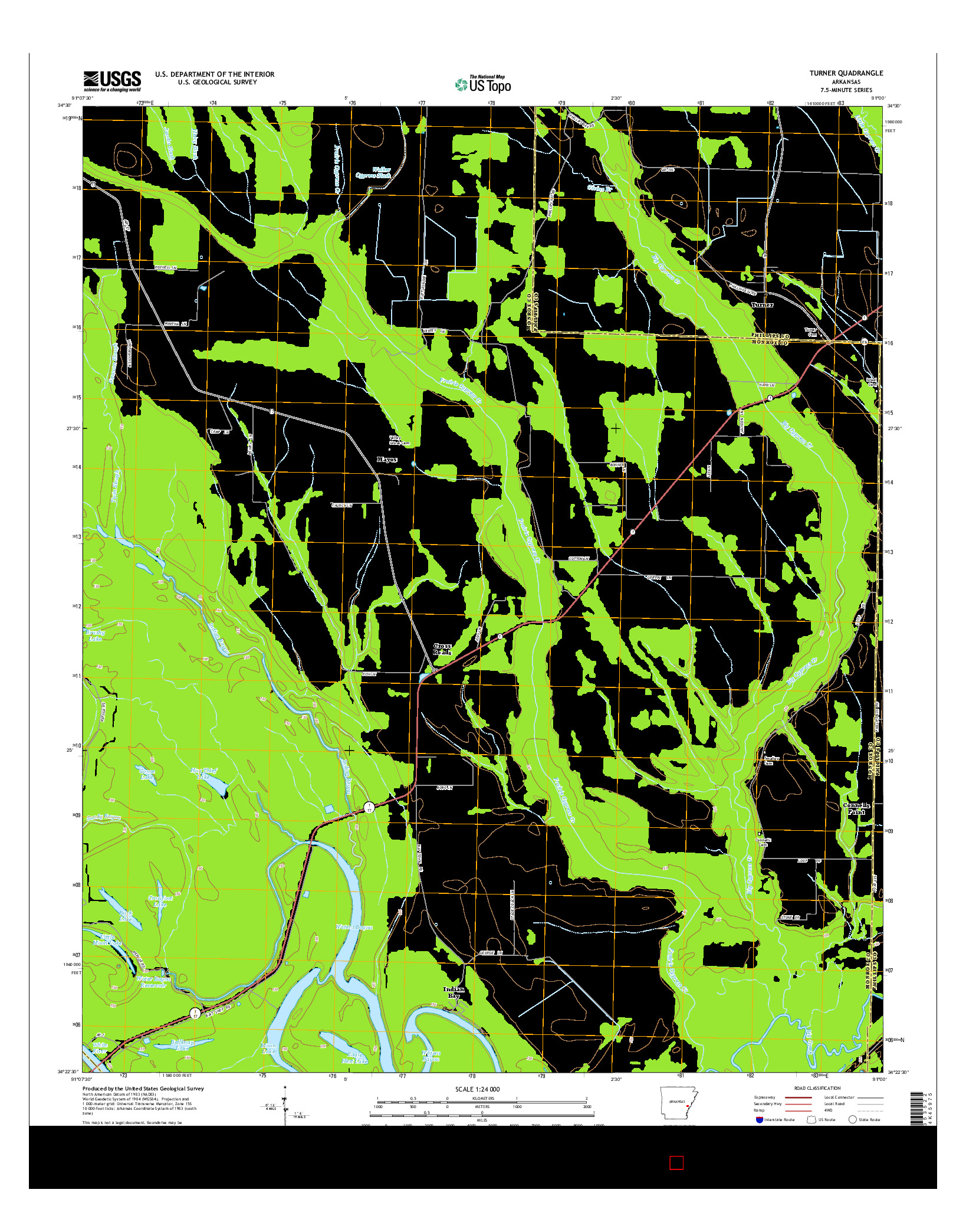 USGS US TOPO 7.5-MINUTE MAP FOR TURNER, AR 2014