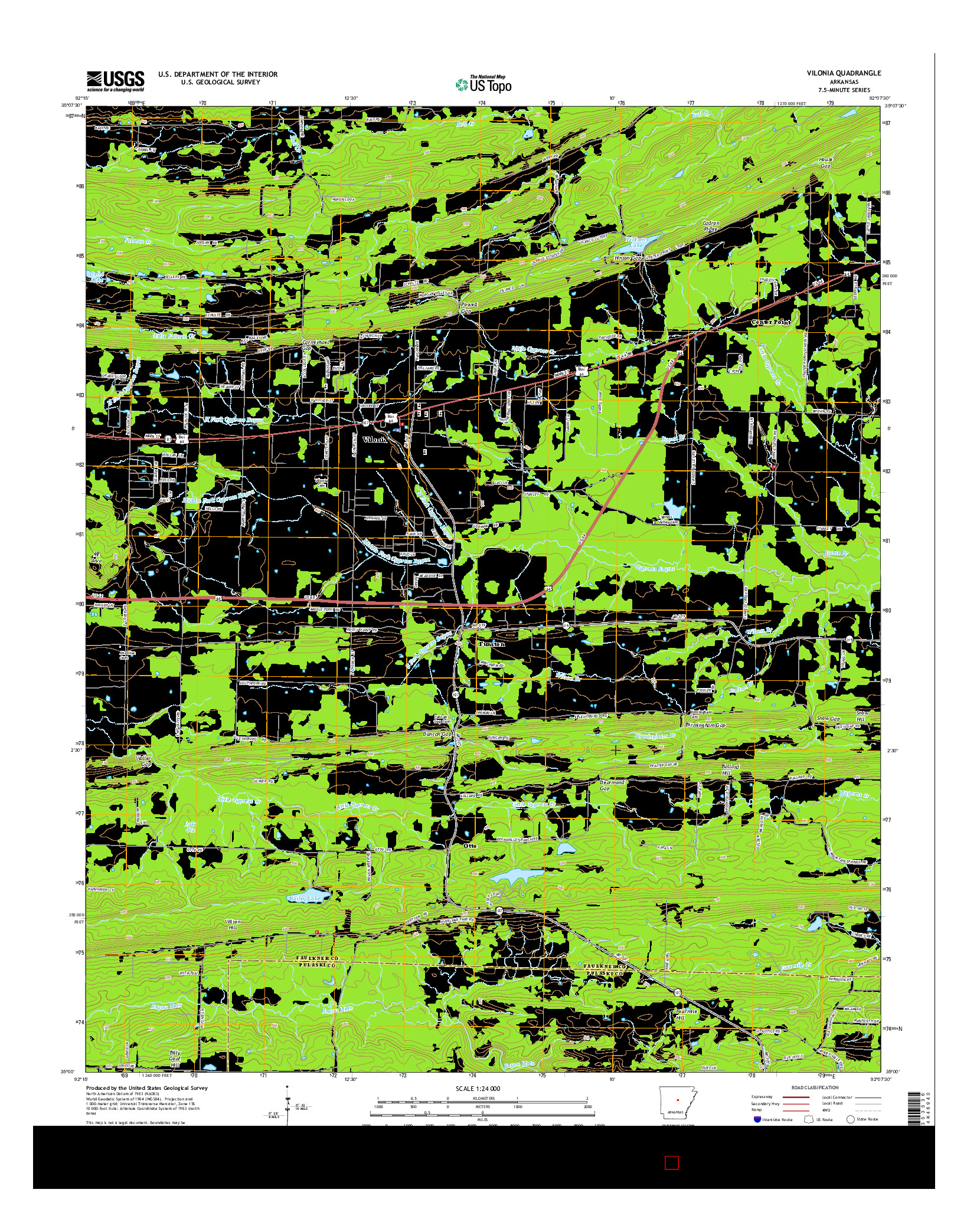 USGS US TOPO 7.5-MINUTE MAP FOR VILONIA, AR 2014