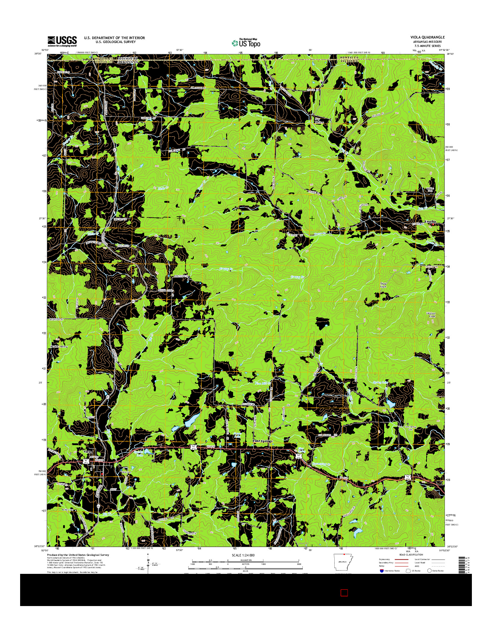 USGS US TOPO 7.5-MINUTE MAP FOR VIOLA, AR-MO 2014