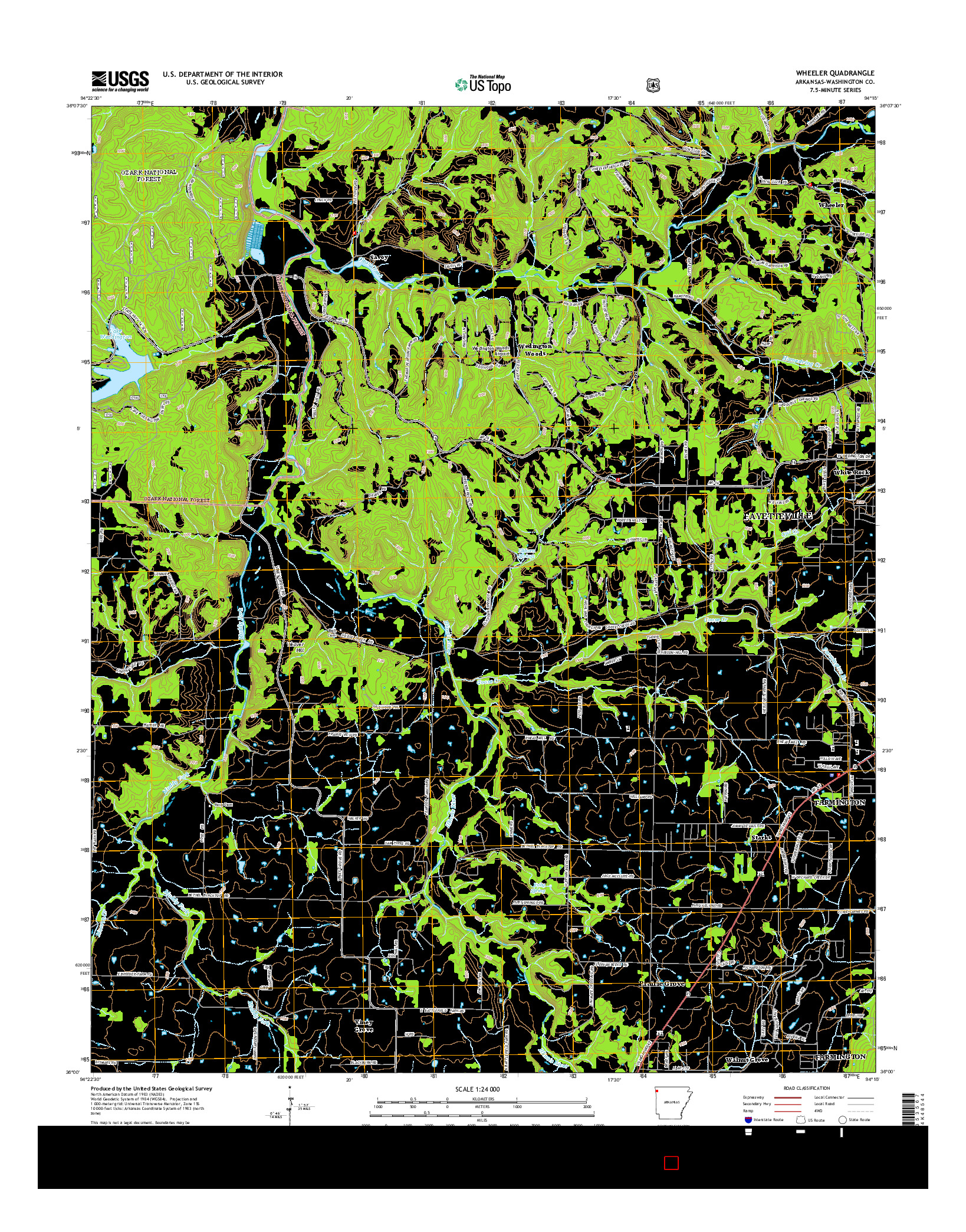 USGS US TOPO 7.5-MINUTE MAP FOR WHEELER, AR 2014