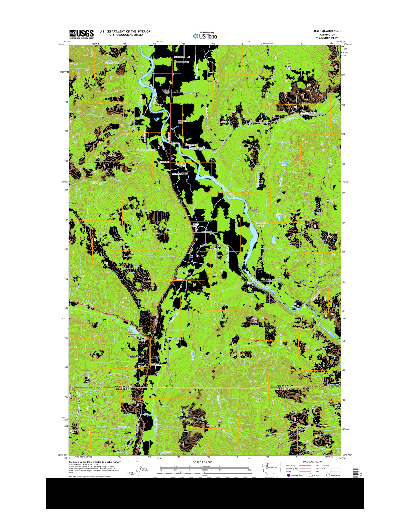 USGS US TOPO 7.5-MINUTE MAP FOR ACME, WA 2014