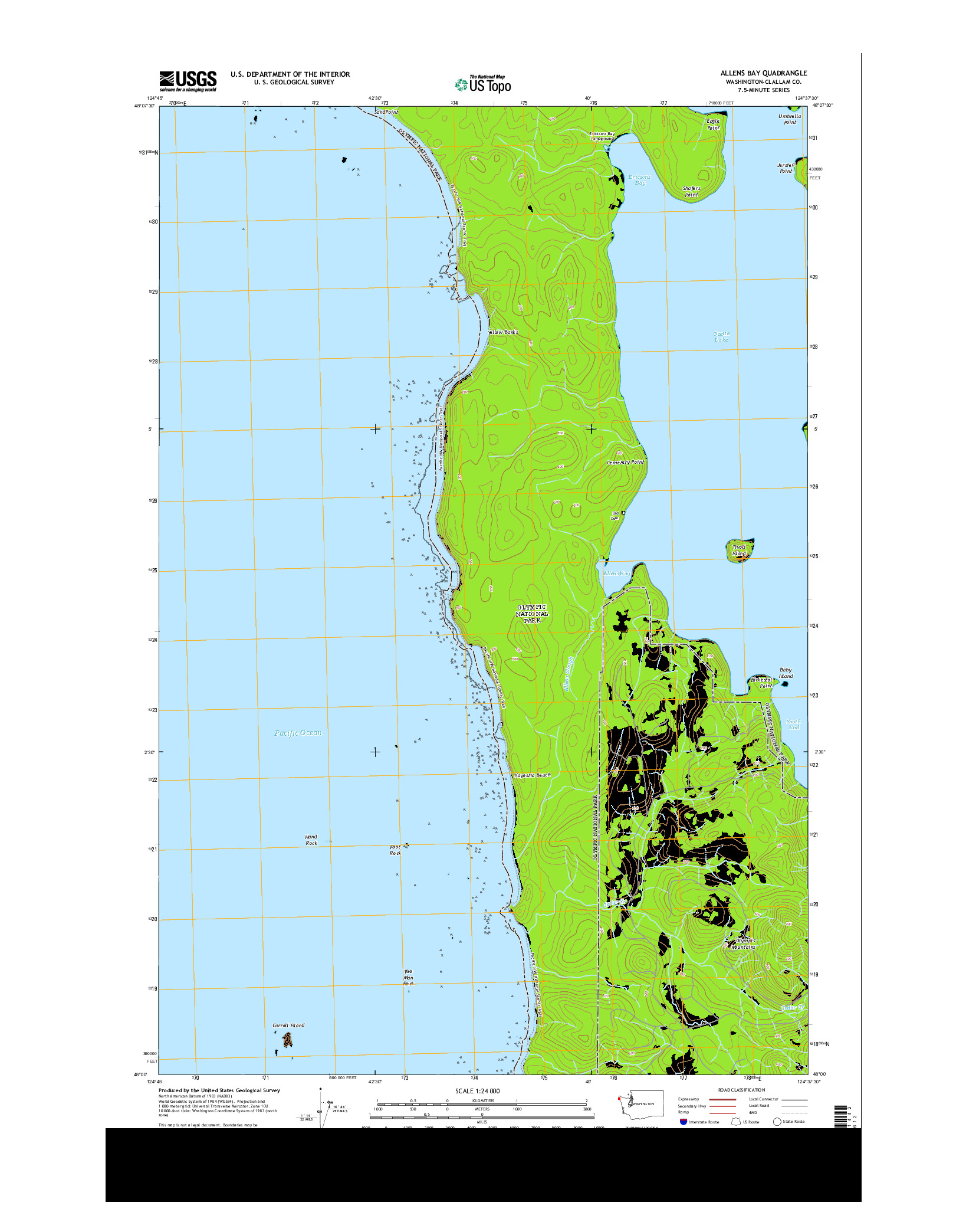 USGS US TOPO 7.5-MINUTE MAP FOR ALLENS BAY, WA 2014