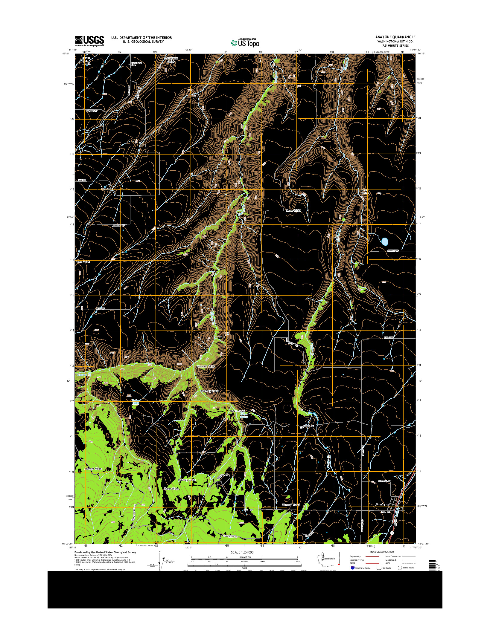 USGS US TOPO 7.5-MINUTE MAP FOR ANATONE, WA 2014