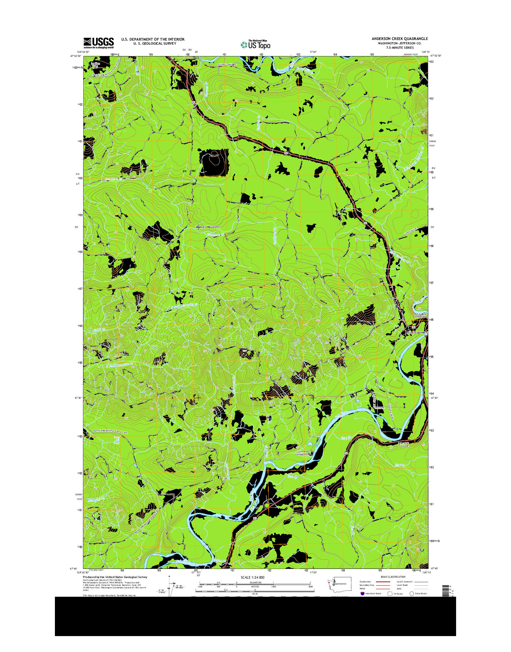 USGS US TOPO 7.5-MINUTE MAP FOR ANDERSON CREEK, WA 2014