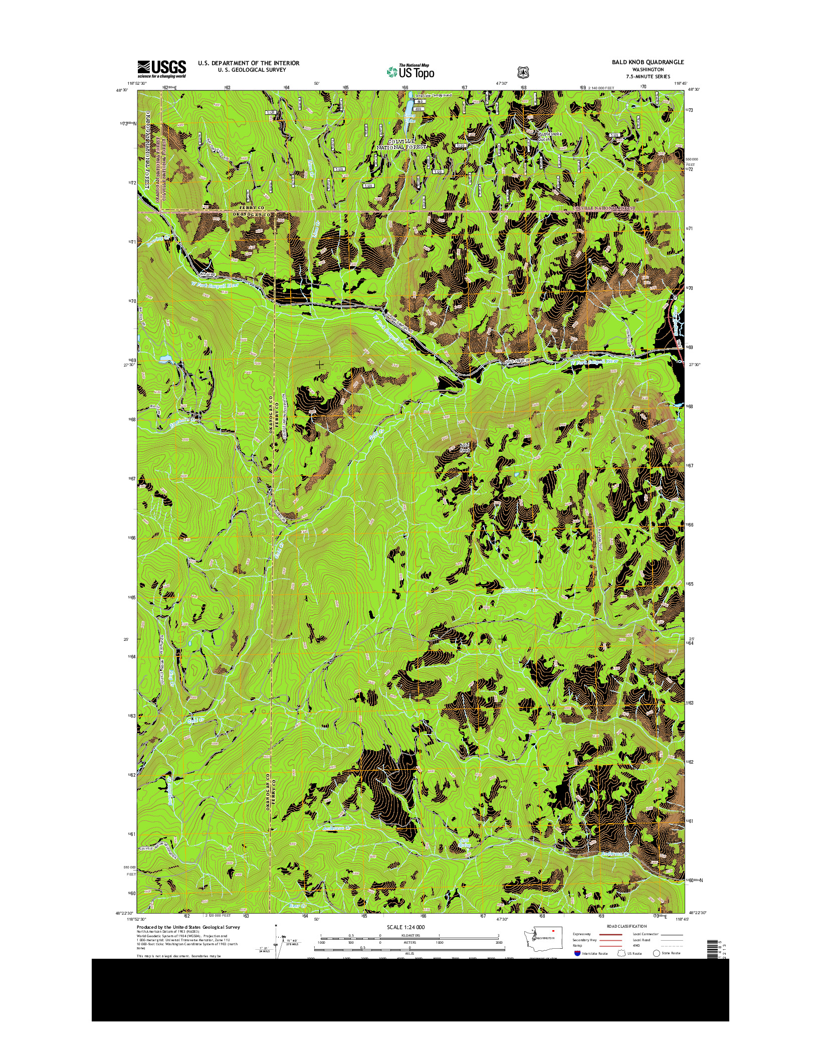 USGS US TOPO 7.5-MINUTE MAP FOR BALD KNOB, WA 2014