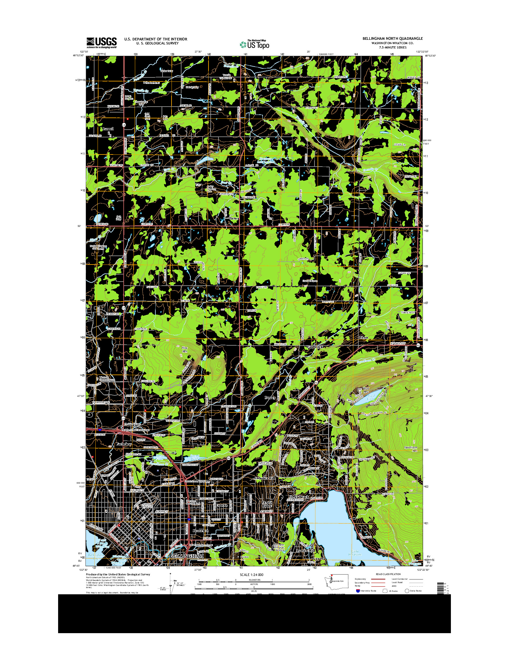 USGS US TOPO 7.5-MINUTE MAP FOR BELLINGHAM NORTH, WA 2014