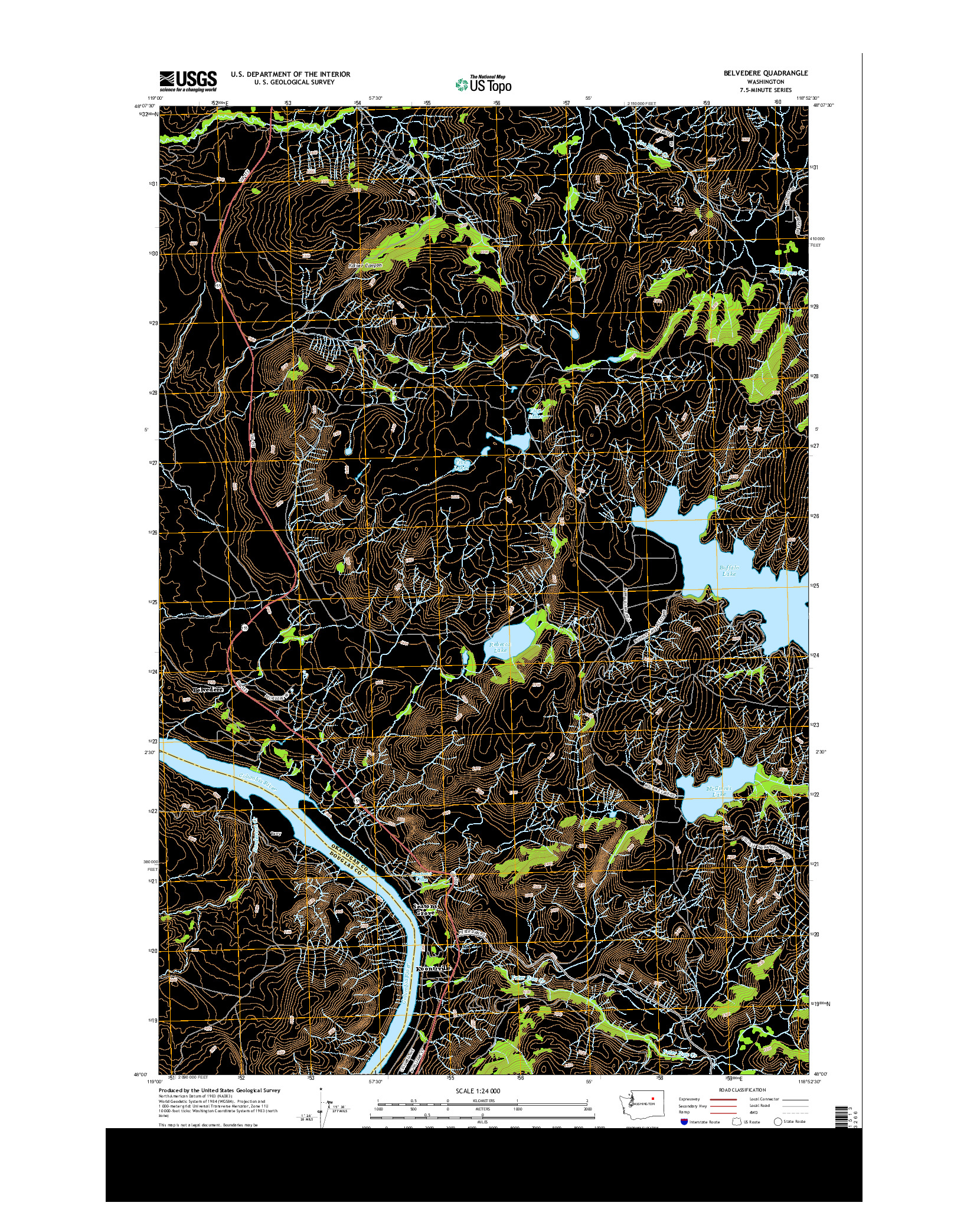 USGS US TOPO 7.5-MINUTE MAP FOR BELVEDERE, WA 2014