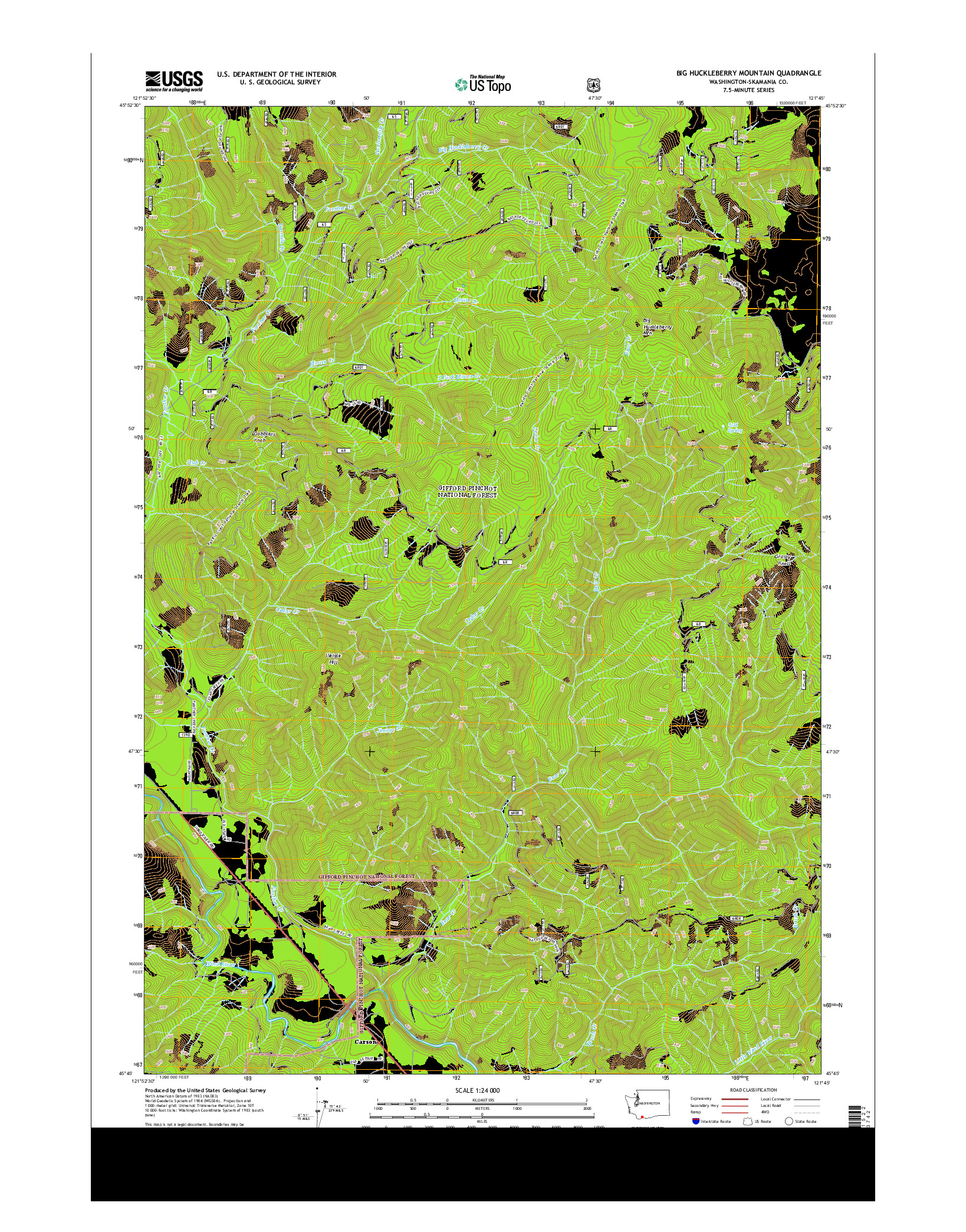 USGS US TOPO 7.5-MINUTE MAP FOR BIG HUCKLEBERRY MOUNTAIN, WA 2014