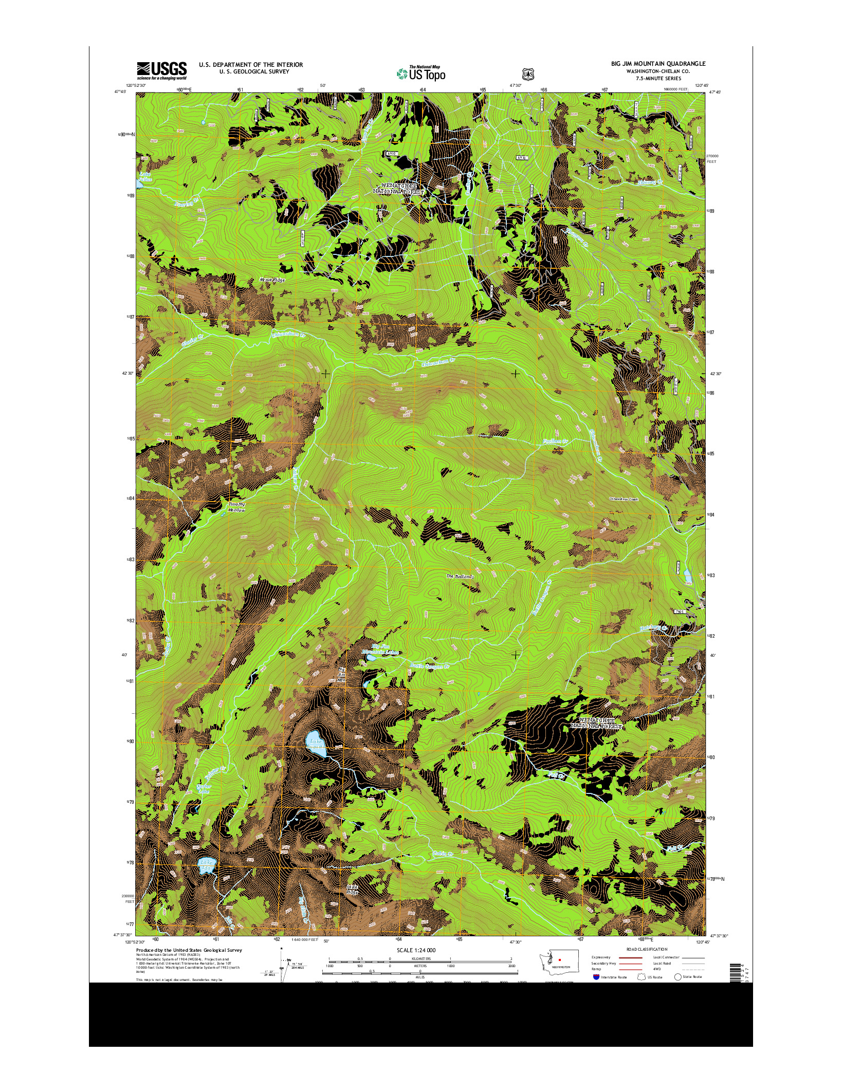 USGS US TOPO 7.5-MINUTE MAP FOR BIG JIM MOUNTAIN, WA 2014