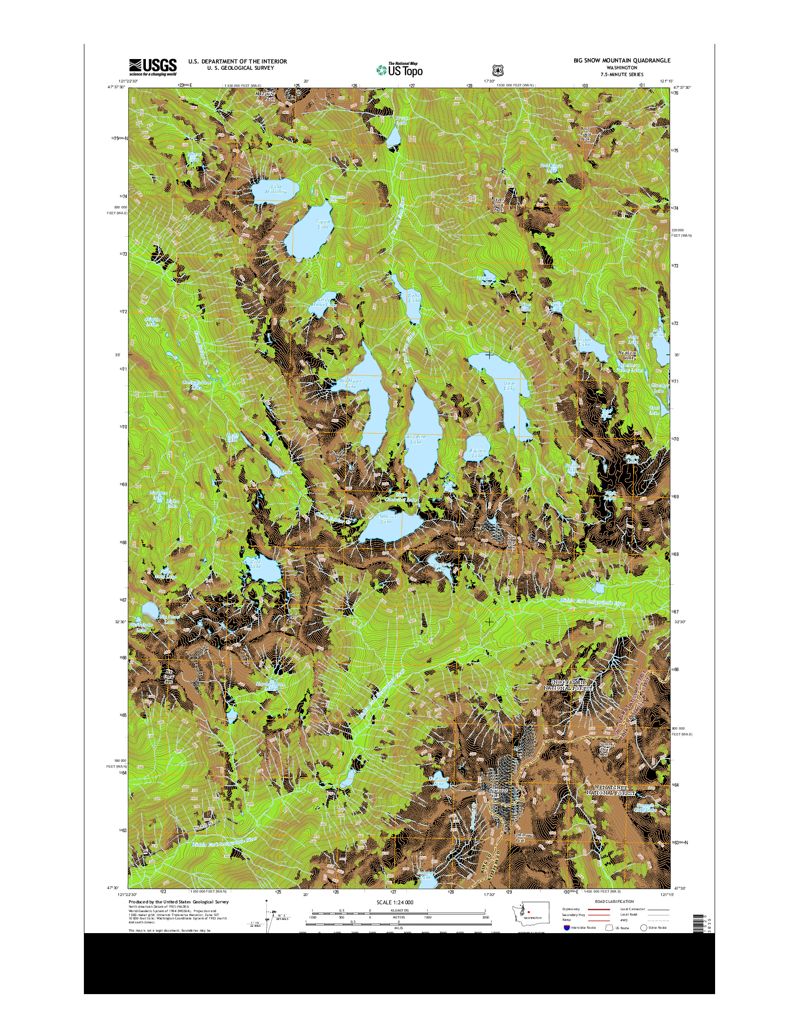 USGS US TOPO 7.5-MINUTE MAP FOR BIG SNOW MOUNTAIN, WA 2014