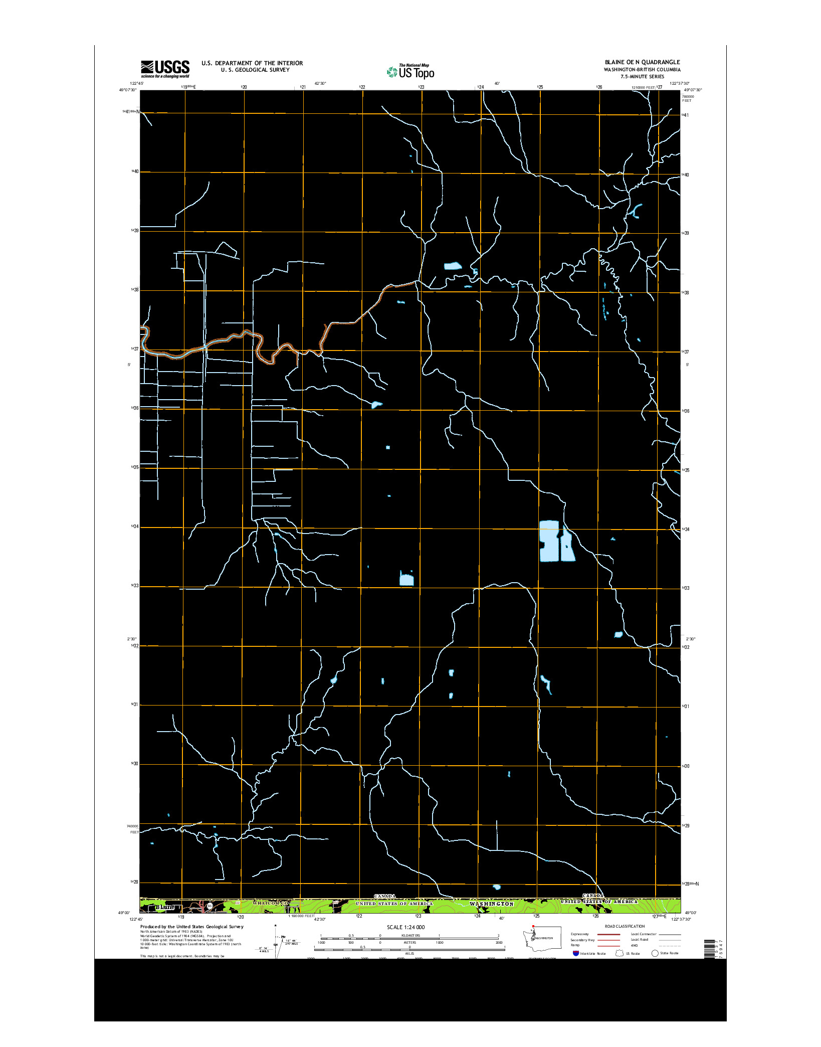 USGS US TOPO 7.5-MINUTE MAP FOR BLAINE OE N, WA-BC 2014