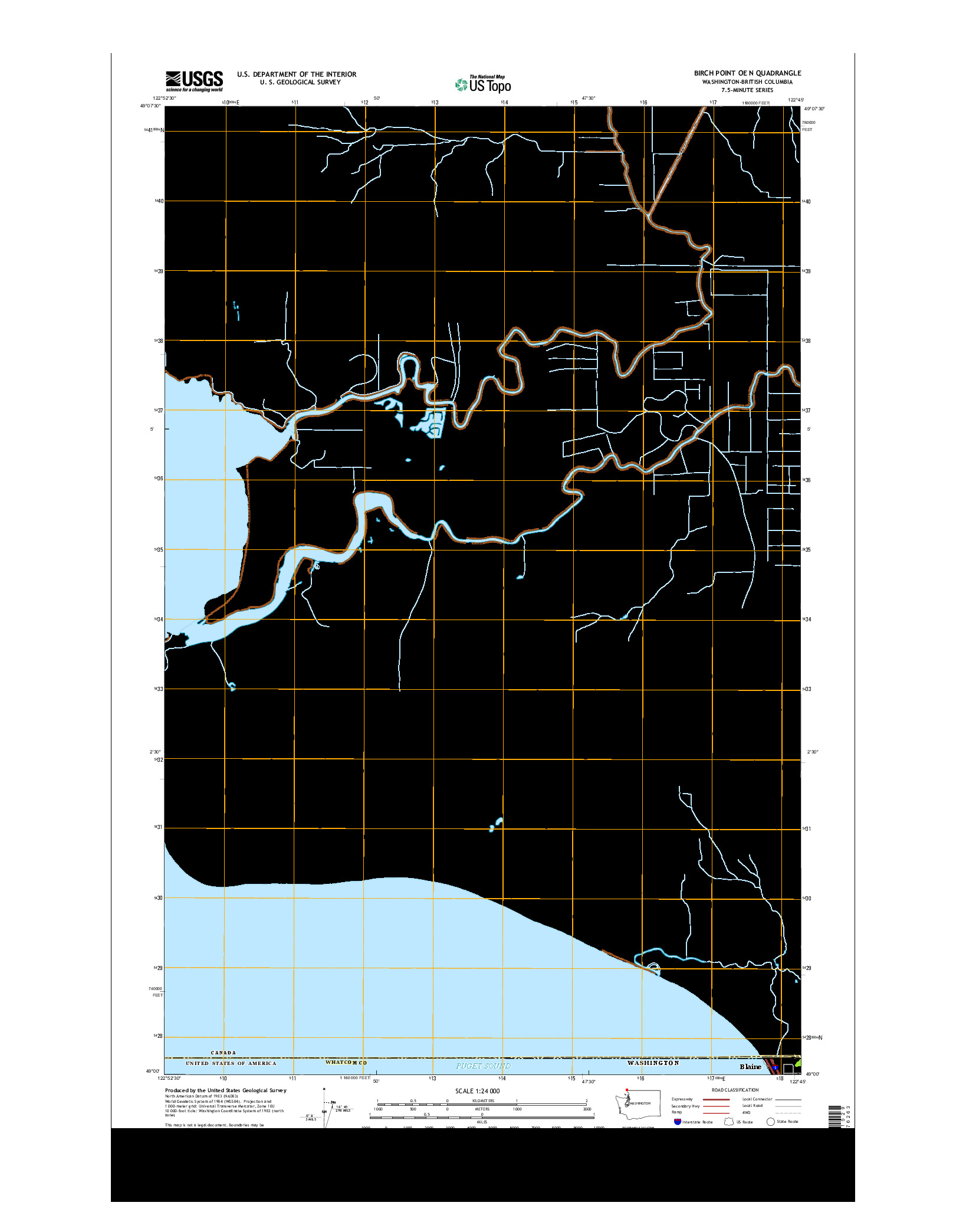 USGS US TOPO 7.5-MINUTE MAP FOR BIRCH POINT OE N, WA-BC 2014