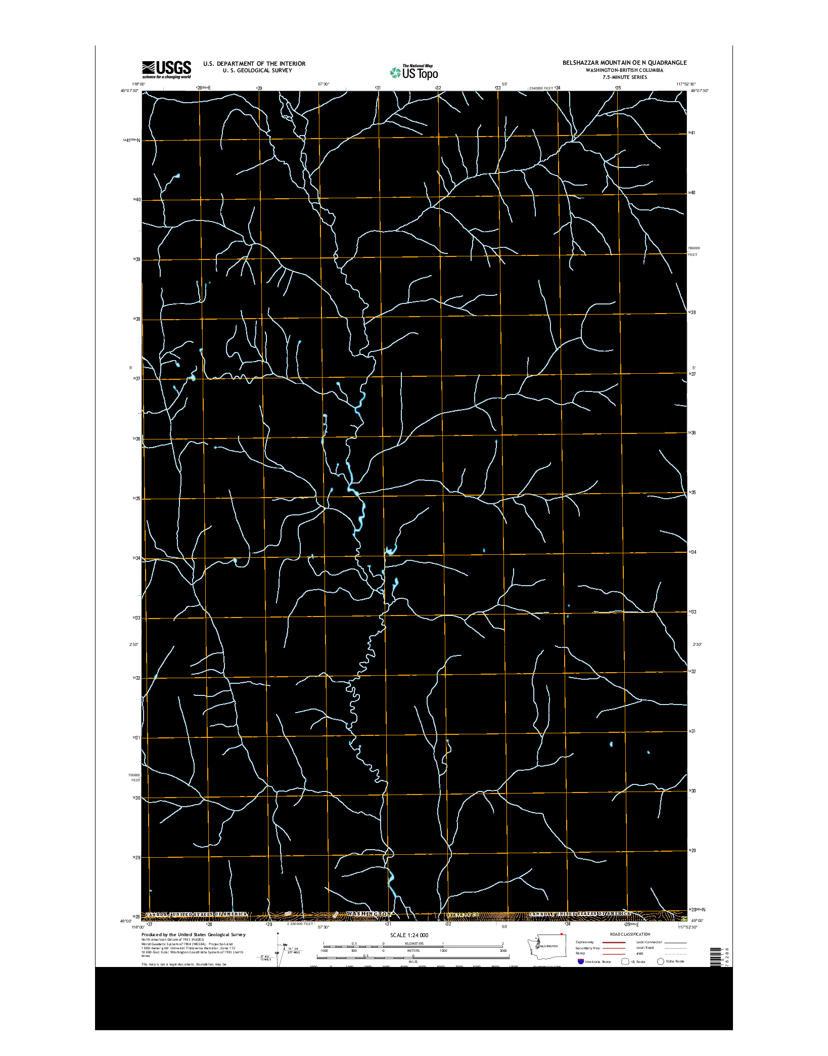 USGS US TOPO 7.5-MINUTE MAP FOR BELSHAZZAR MOUNTAIN OE N, WA-BC 2014