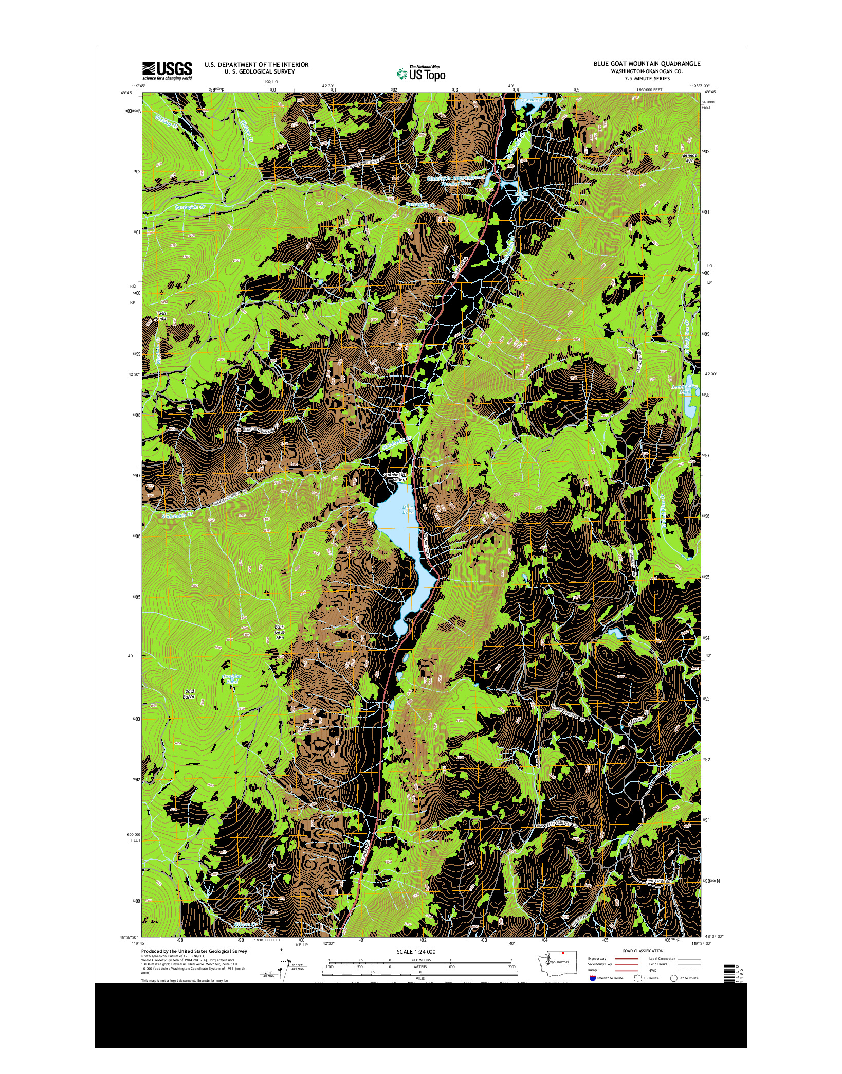 USGS US TOPO 7.5-MINUTE MAP FOR BLUE GOAT MOUNTAIN, WA 2014