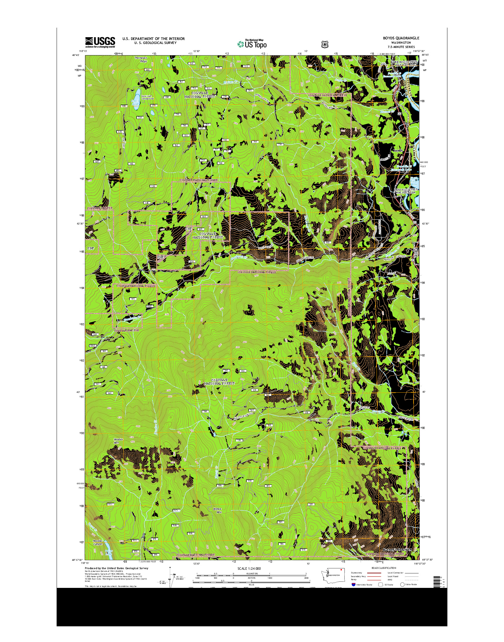 USGS US TOPO 7.5-MINUTE MAP FOR BOYDS, WA 2014