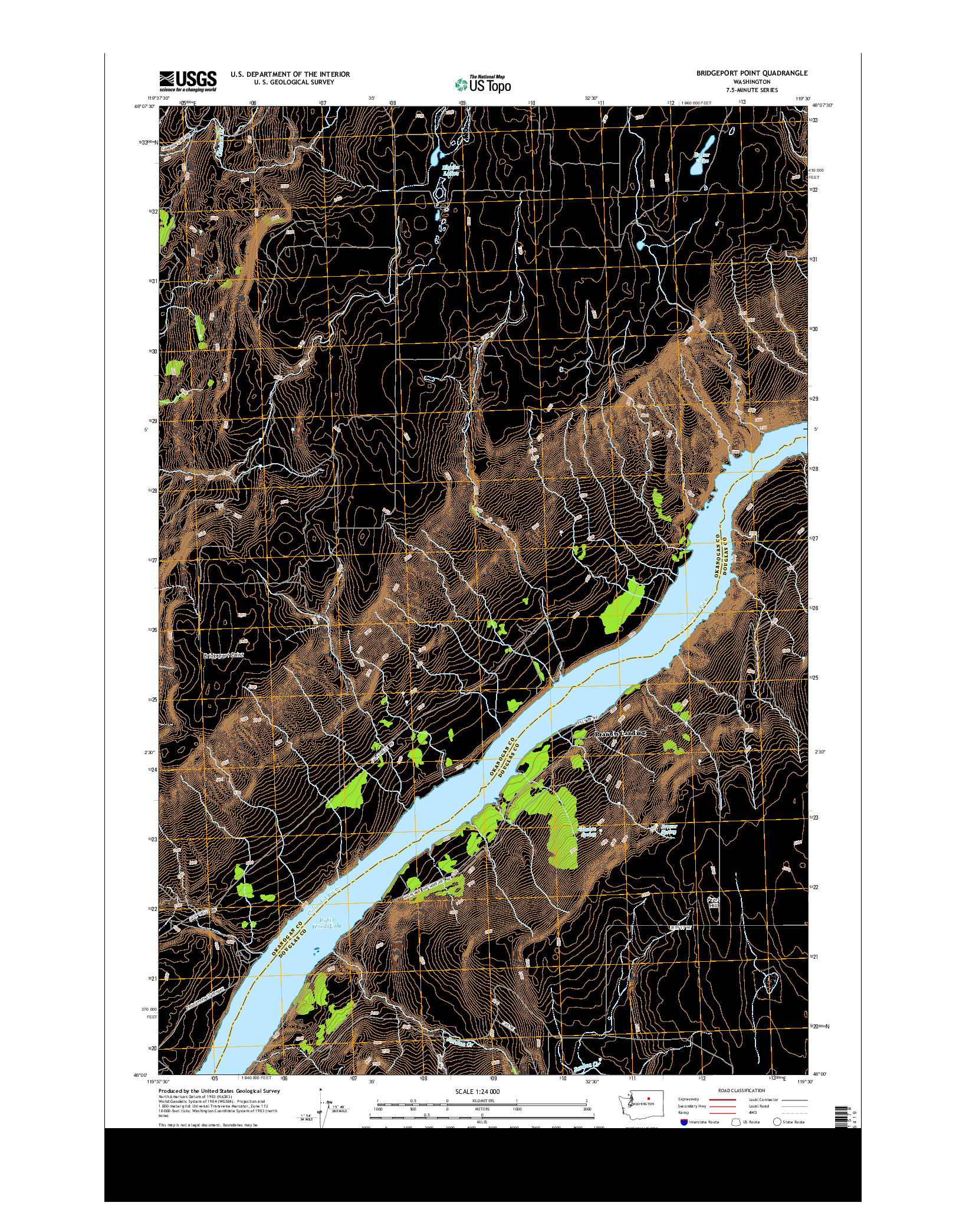 USGS US TOPO 7.5-MINUTE MAP FOR BRIDGEPORT POINT, WA 2014