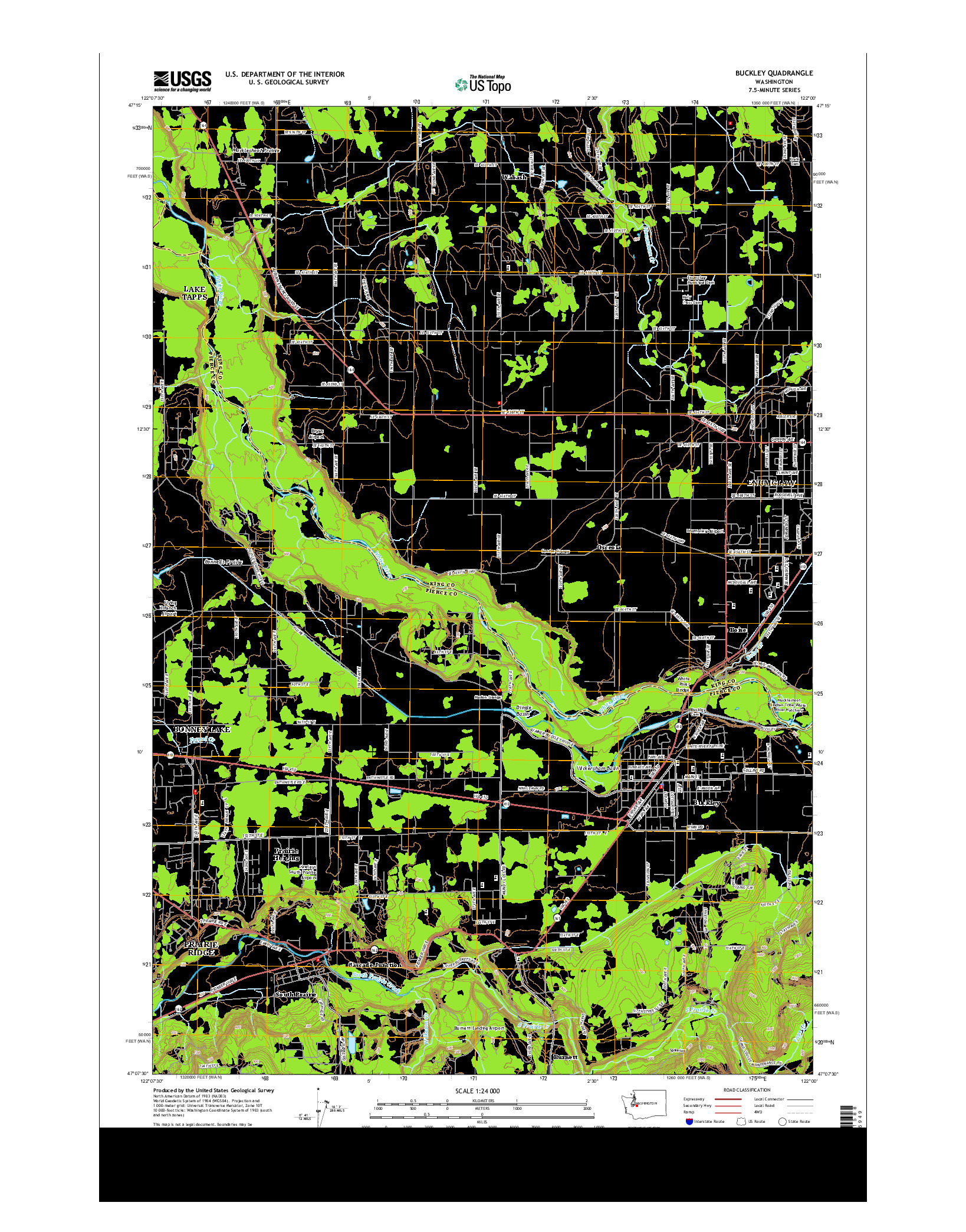 USGS US TOPO 7.5-MINUTE MAP FOR BUCKLEY, WA 2014