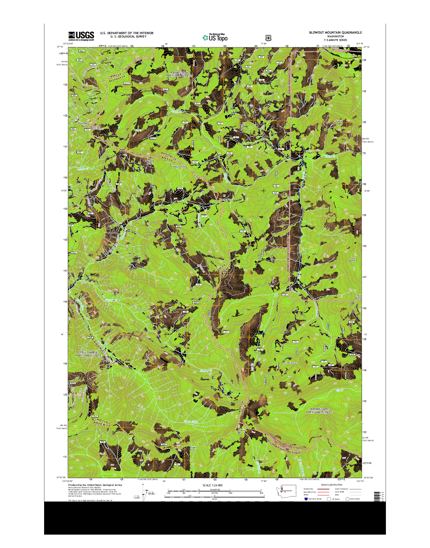 USGS US TOPO 7.5-MINUTE MAP FOR BLOWOUT MOUNTAIN, WA 2014