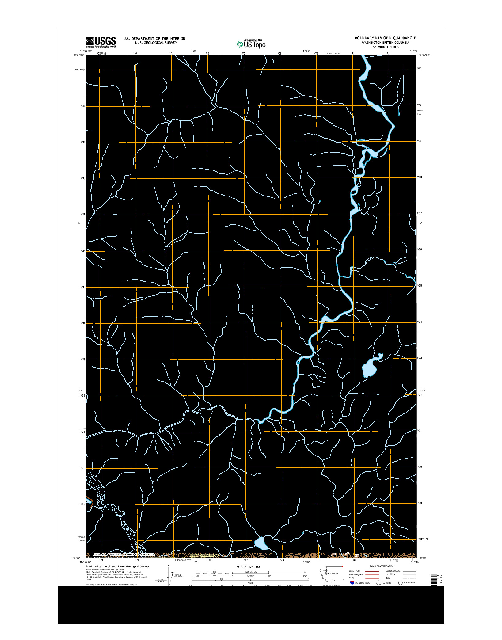 USGS US TOPO 7.5-MINUTE MAP FOR BOUNDARY DAM OE N, WA-BC 2014