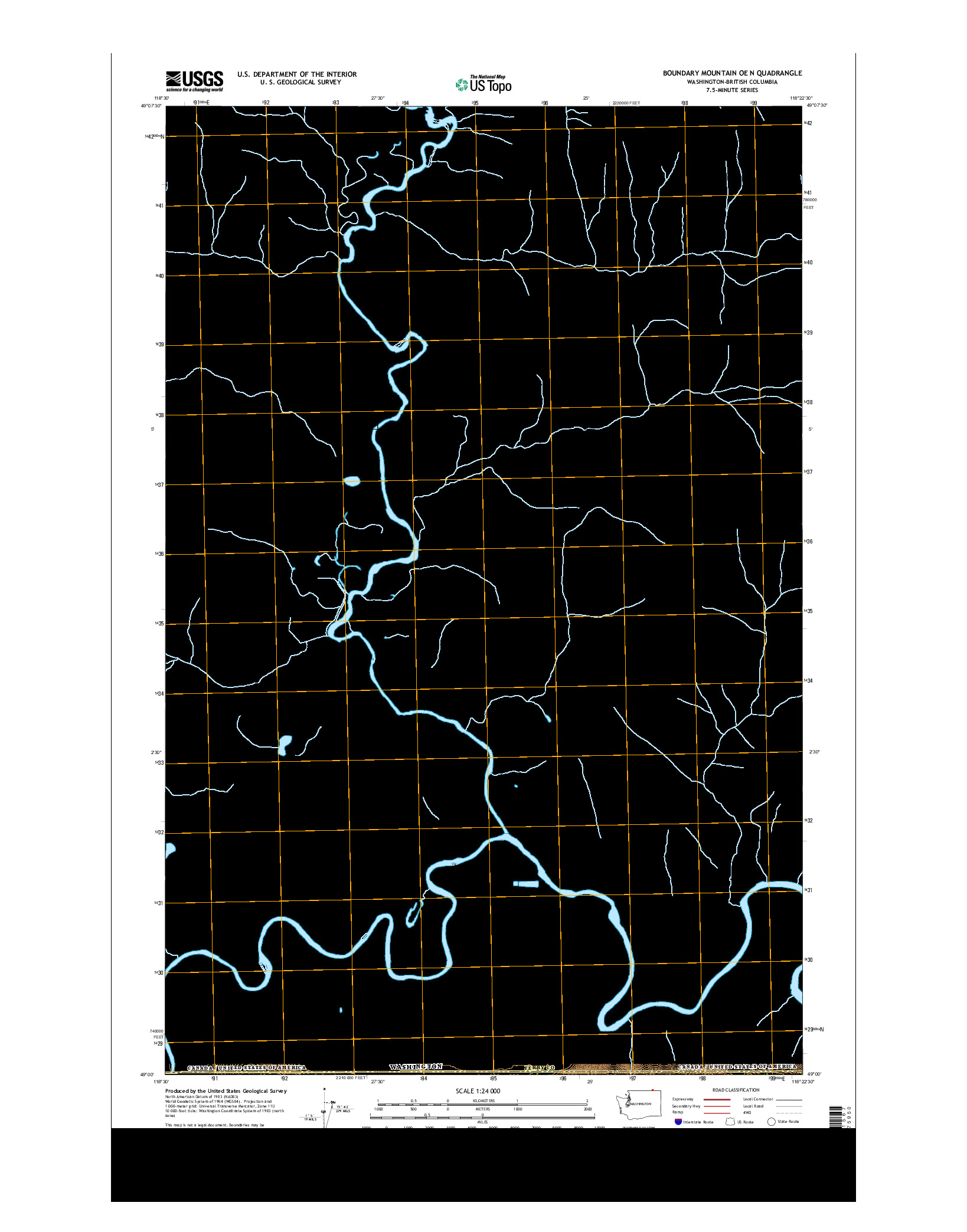 USGS US TOPO 7.5-MINUTE MAP FOR BOUNDARY MOUNTAIN OE N, WA-BC 2014