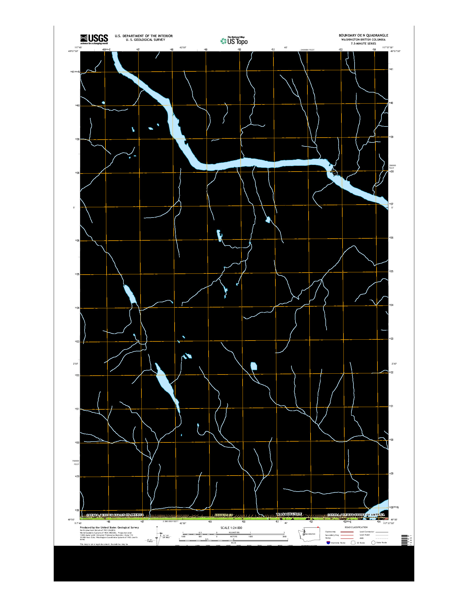 USGS US TOPO 7.5-MINUTE MAP FOR BOUNDARY OE N, WA-BC 2014