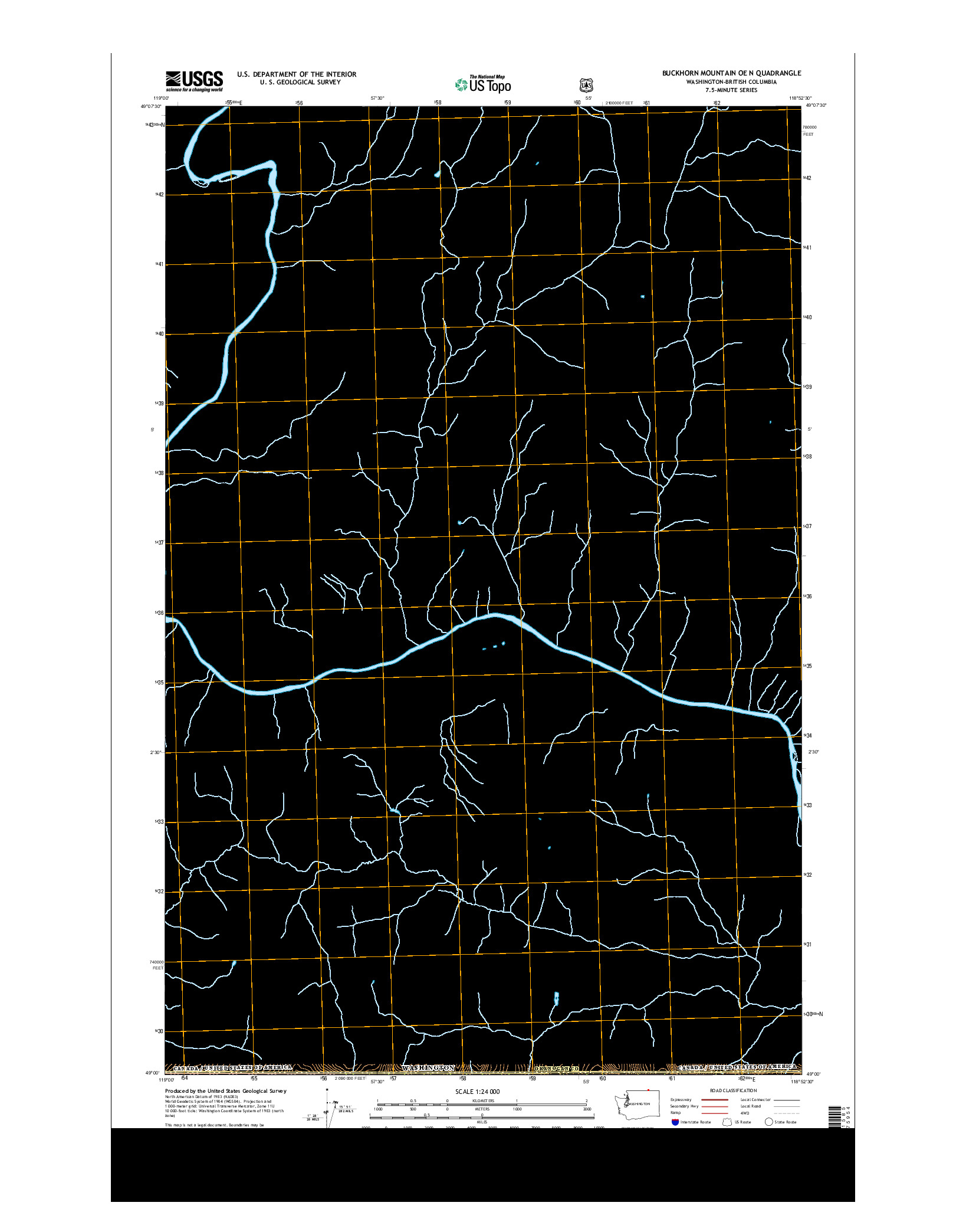 USGS US TOPO 7.5-MINUTE MAP FOR BUCKHORN MOUNTAIN OE N, WA-BC 2014