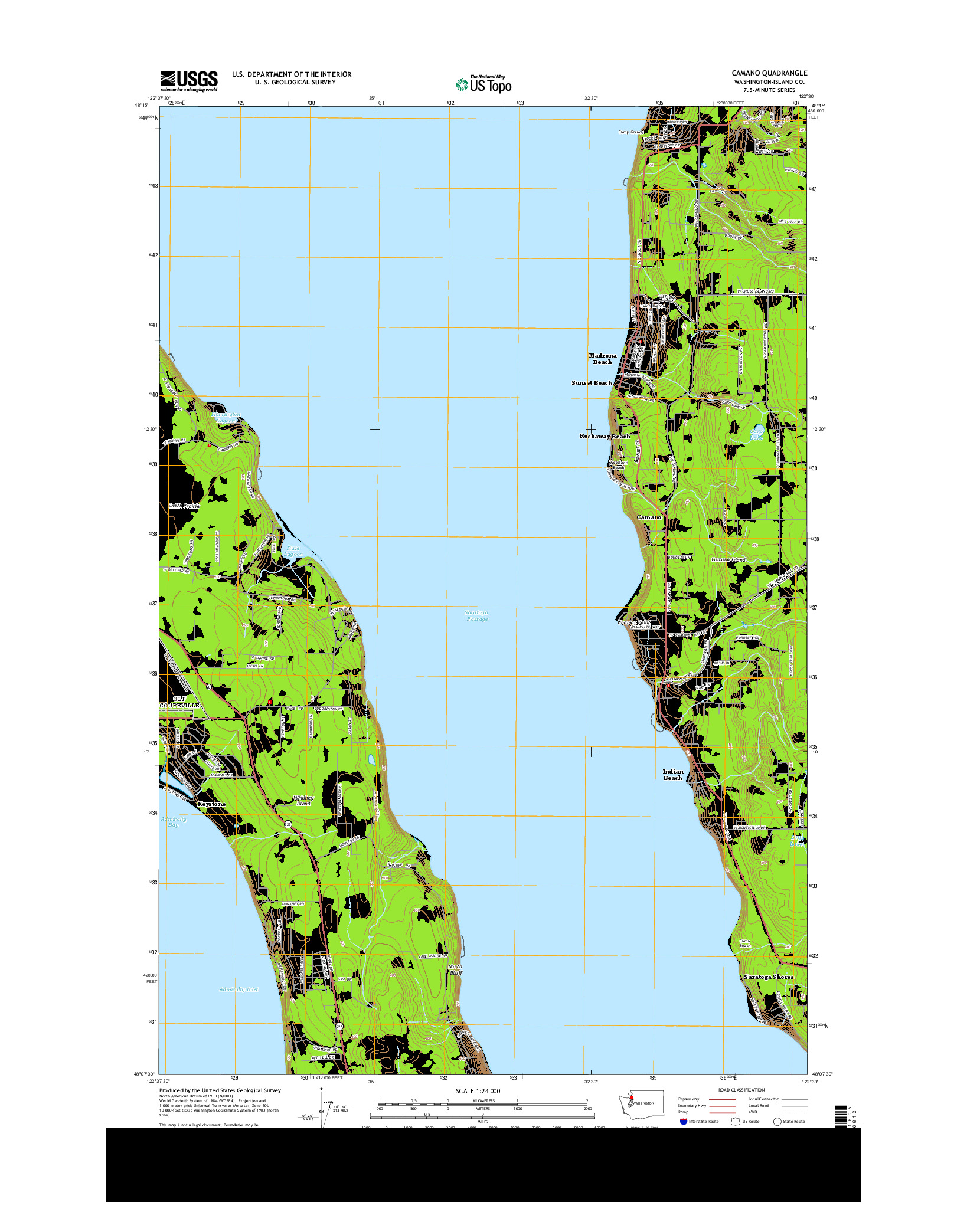 USGS US TOPO 7.5-MINUTE MAP FOR CAMANO, WA 2014