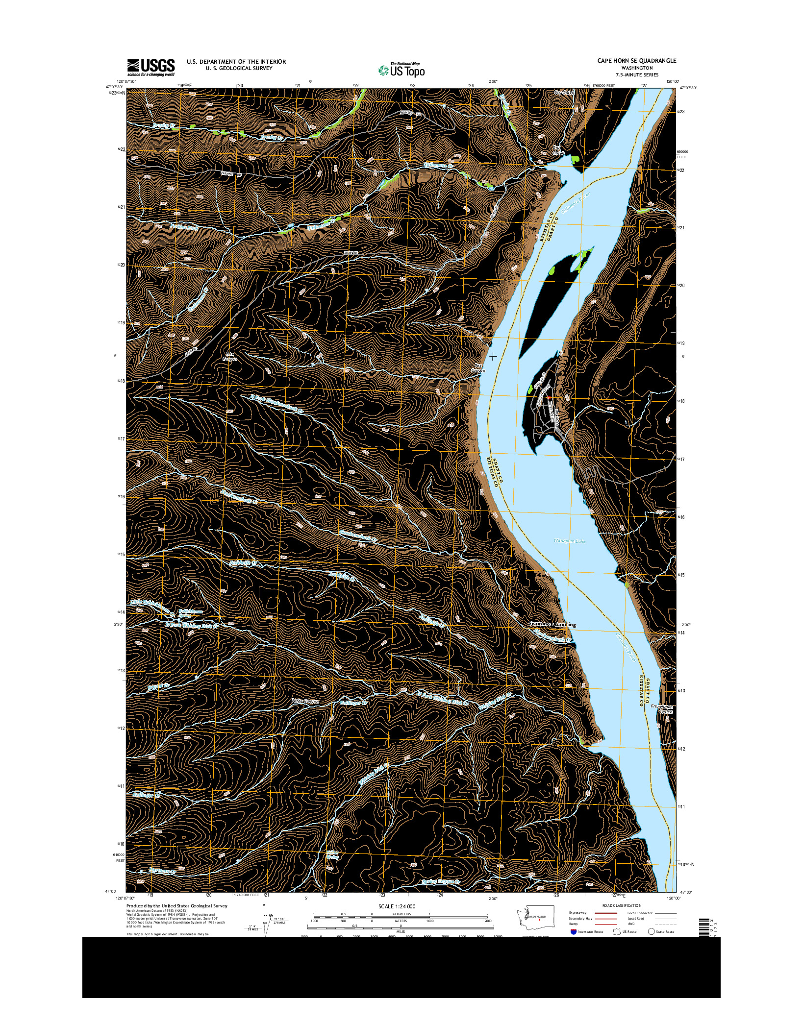 USGS US TOPO 7.5-MINUTE MAP FOR CAPE HORN SE, WA 2014